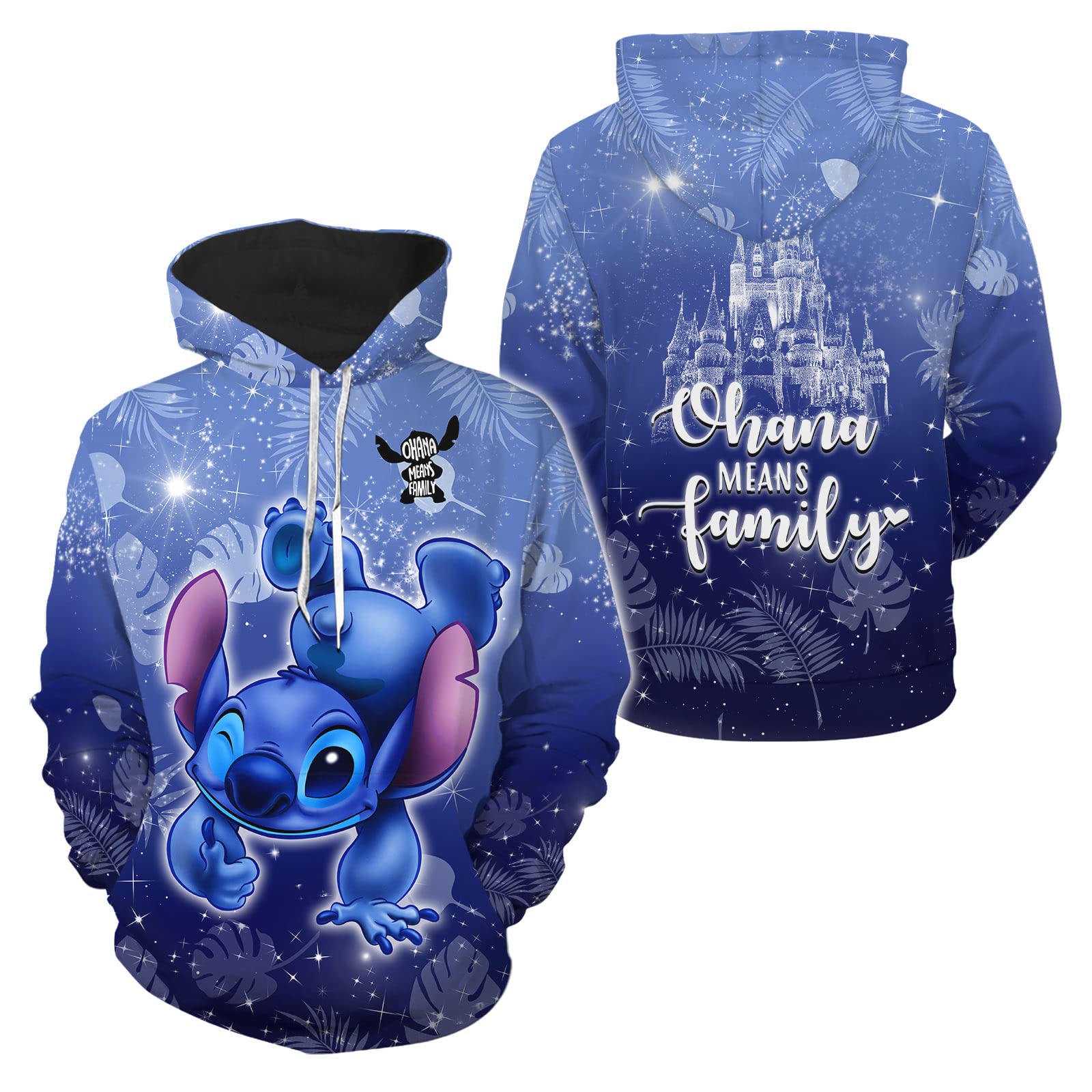 GEPOSTOREOhana Blue Allien 3D Hoodie, Blue Allien Hoodie, Blue Allien Clothes, Cartoon Character Hoodie