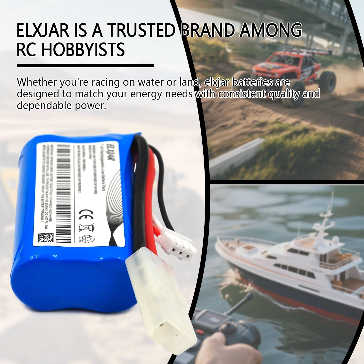 4-Pack 7.4V 1500mAh Li-ion Battery With Tamiya Connector For HONGXUNJIE HJ806 RC Boat