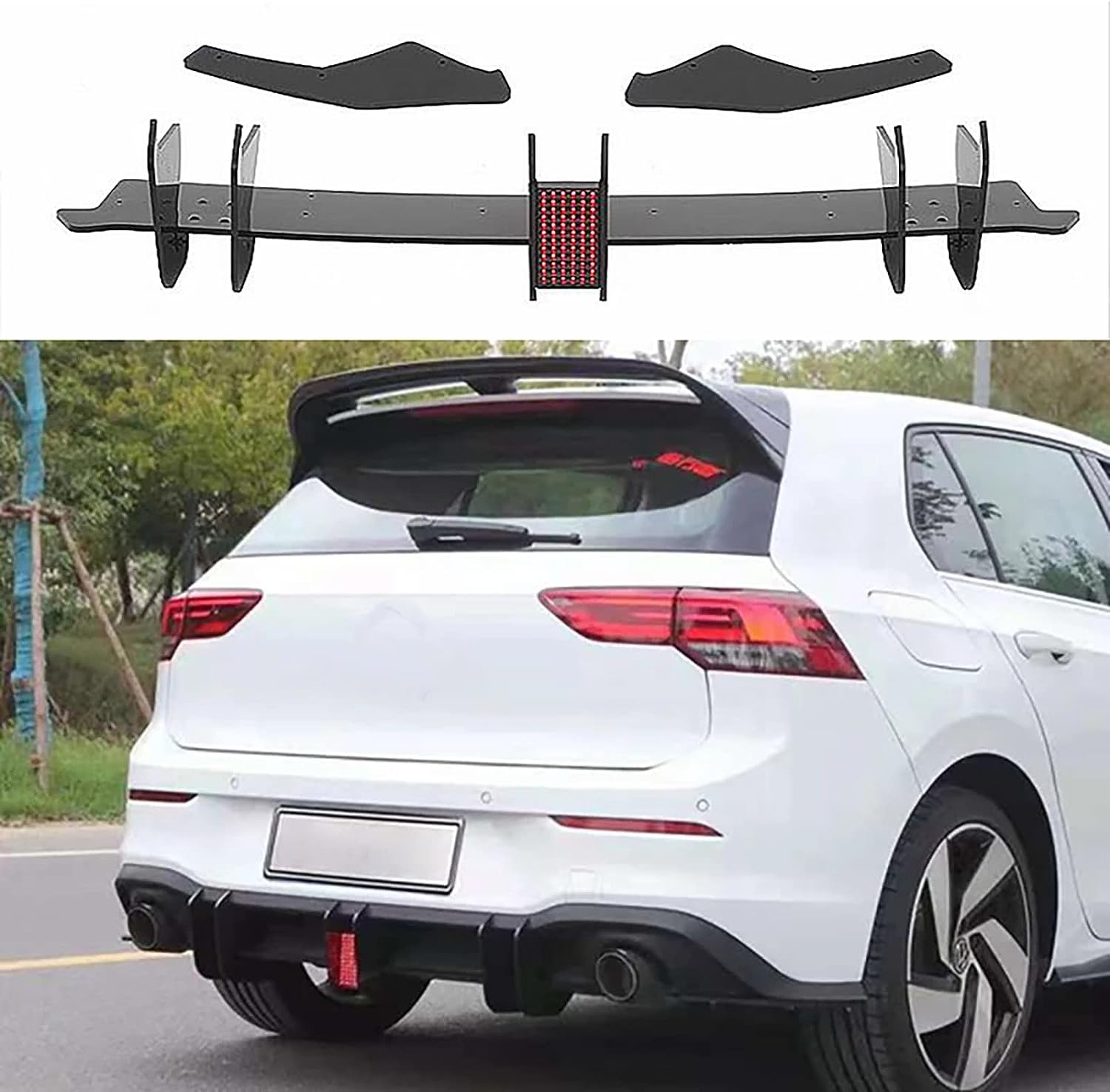 Diffusore Posteriore In Carbonio Per VW Golf 8 GTI 2020-2022 - Accessorio Tuning Aerodinamico E Sportivo - Foto 10