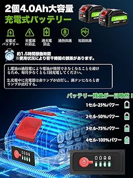 Amazon.co.jp: 2025新登場 草刈り機 充電式 4000mAh大容量バッテリー2