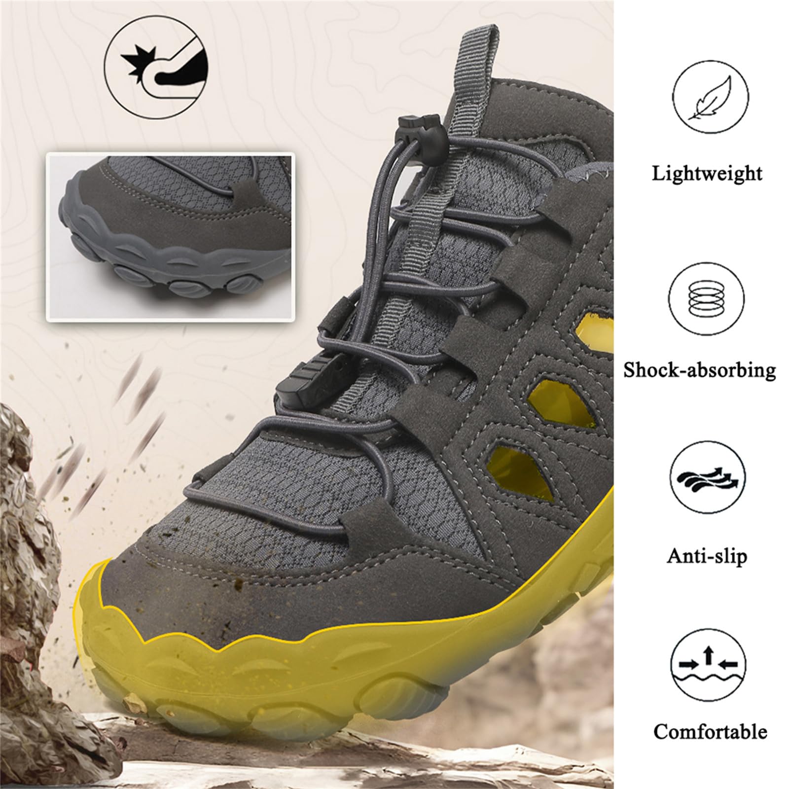 Fansu Zapatos de Agua para Hombre Mujer, Antideslizantes Zapatos para Playa de Secado Rápido, Zapatillas Barefoot Transpirable Calzado Acuático para Yoga, Fitness, Piscina, Surf