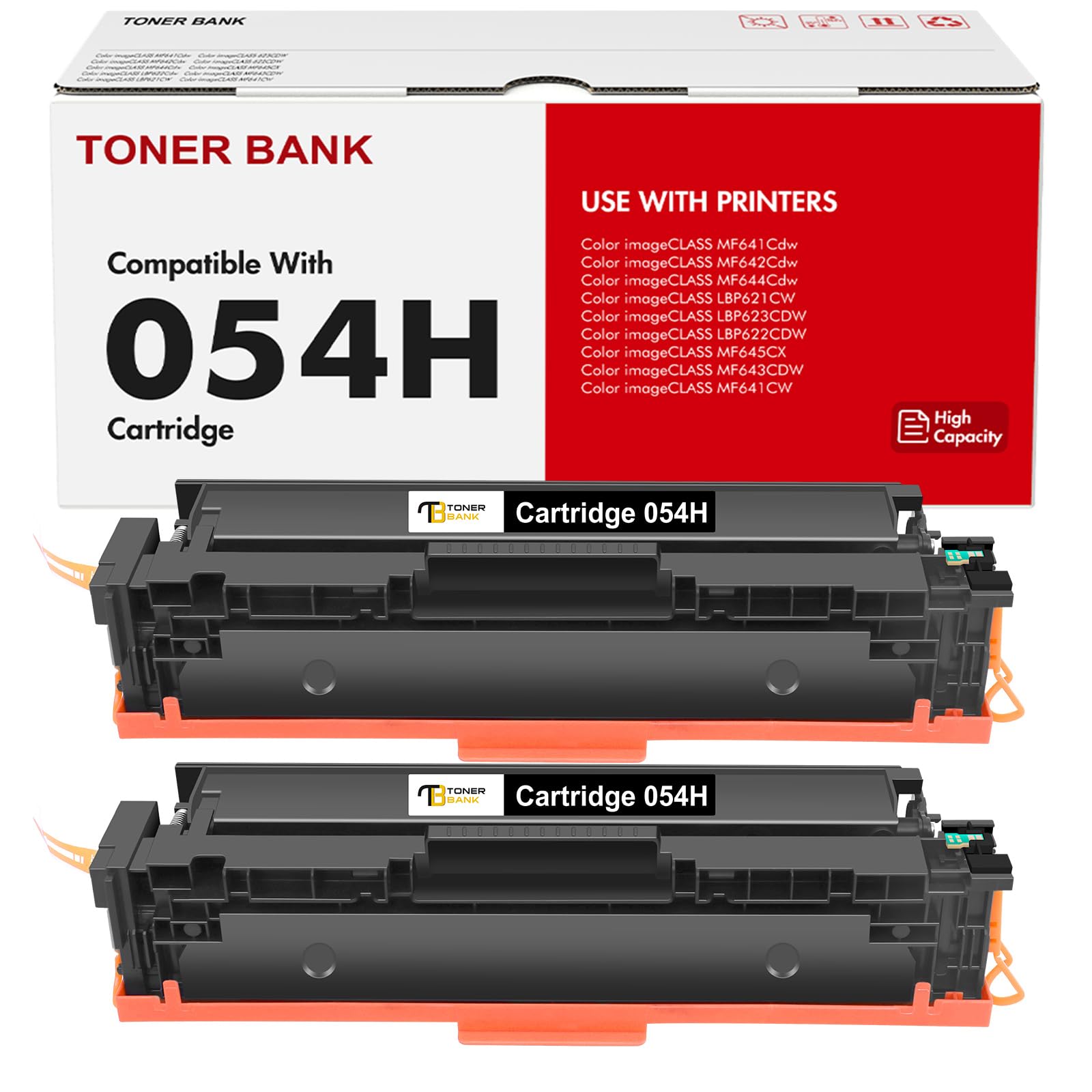 054H 054 Toner Cartridge Replacement for Canon 054H 054 Black CRG054H Color ImageCLASS MF644Cdw MF642Cdw LBP622Cdw MF641Cw MF644 MF642 MF622 MF641 LBP620C MF640C Printer Ink 2-Pack