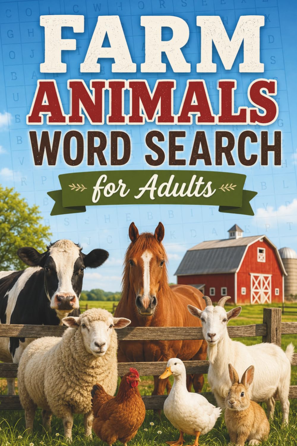 Farm Animals Word Search for Adults: Puzzle Book with Country Life Words and Solutions