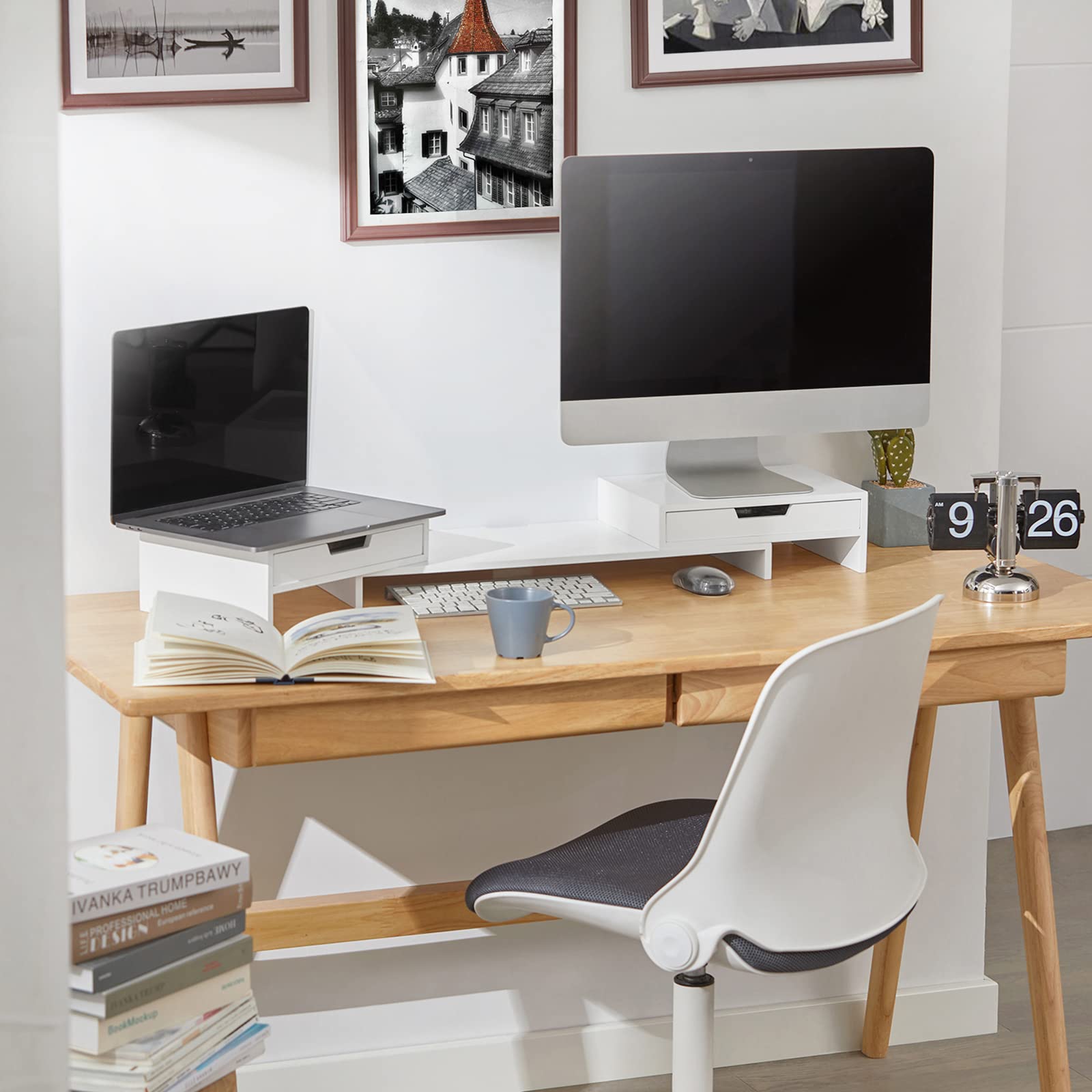 SoBuy Stand Monitor Laptop White 60-107cm - Dettaglio