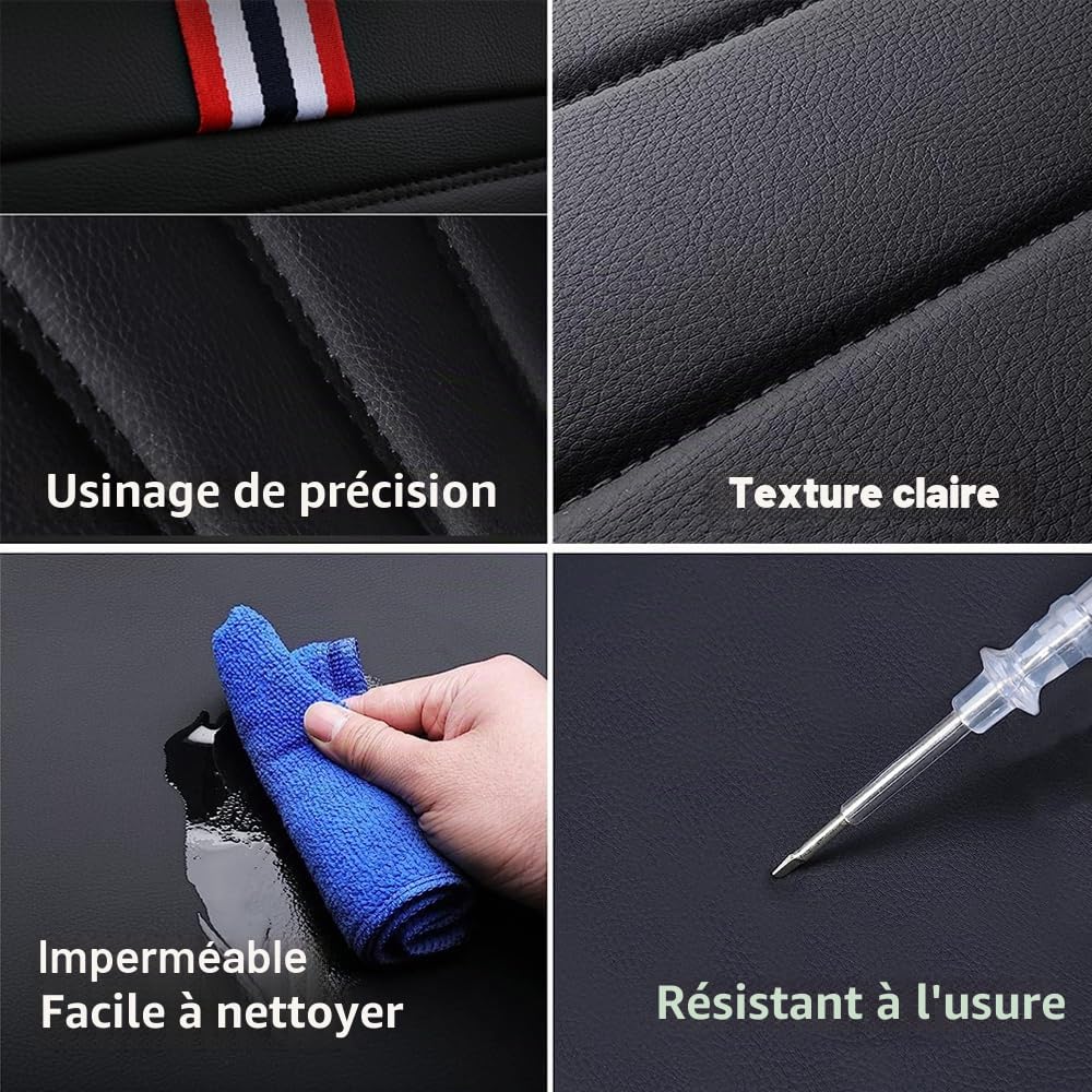 Housses de siège avant en cuir synthétique noir imperméables et résistantes pour Jeep Renegade Compass Cherokee Grand Cherokee Wrangler Jk
