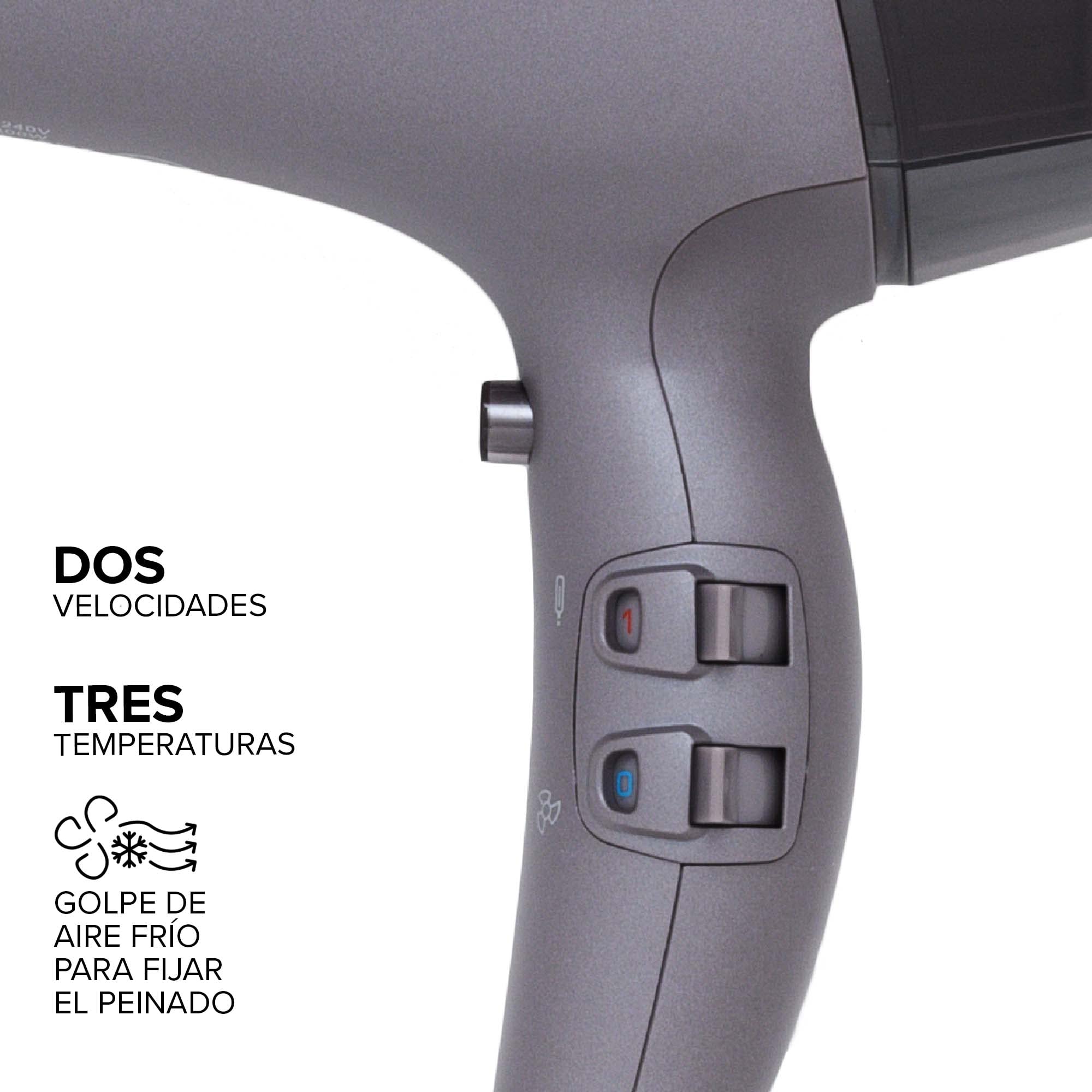 Bellissima Ceramic & Argan Oil, Secador de Pelo Profesional, Tecnología Cerámica & Aceite de Argán, 2300 W, 3 Temperaturas, Ionizador, Tiro Frío, 2 Boquillas, Difusor Cerámico