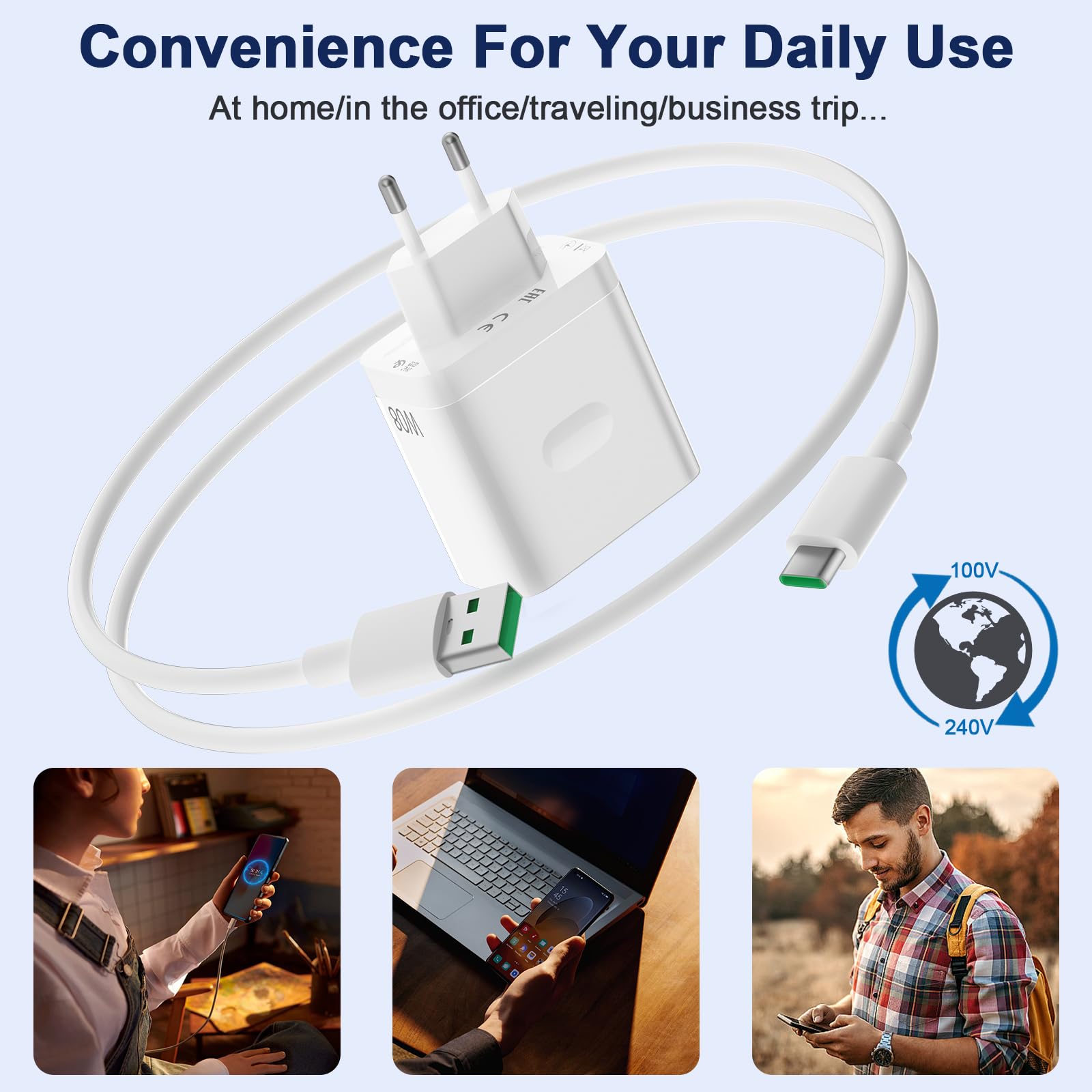TITACUTE USB Type-C kabel 1 m, 80 W, 8 A, Supervooc Flash Charge snellaadkabel voor OPPO Find X5 Pro/Reno 8/7/10 Pro, 80 W snellaadkabel voor OPPO Find X5/X3 Neo, Realme GT NEO TITACUTE USB Type-C kabel 1 m, 80 W, 8 A, Supervooc Flash Charge snellaadkabel voor OPPO Find X5 Pro/Reno 8/7/10 Pro, 80 W snellaadkabel voor OPPO Find X5/X3 Neo, Realme GT NEO