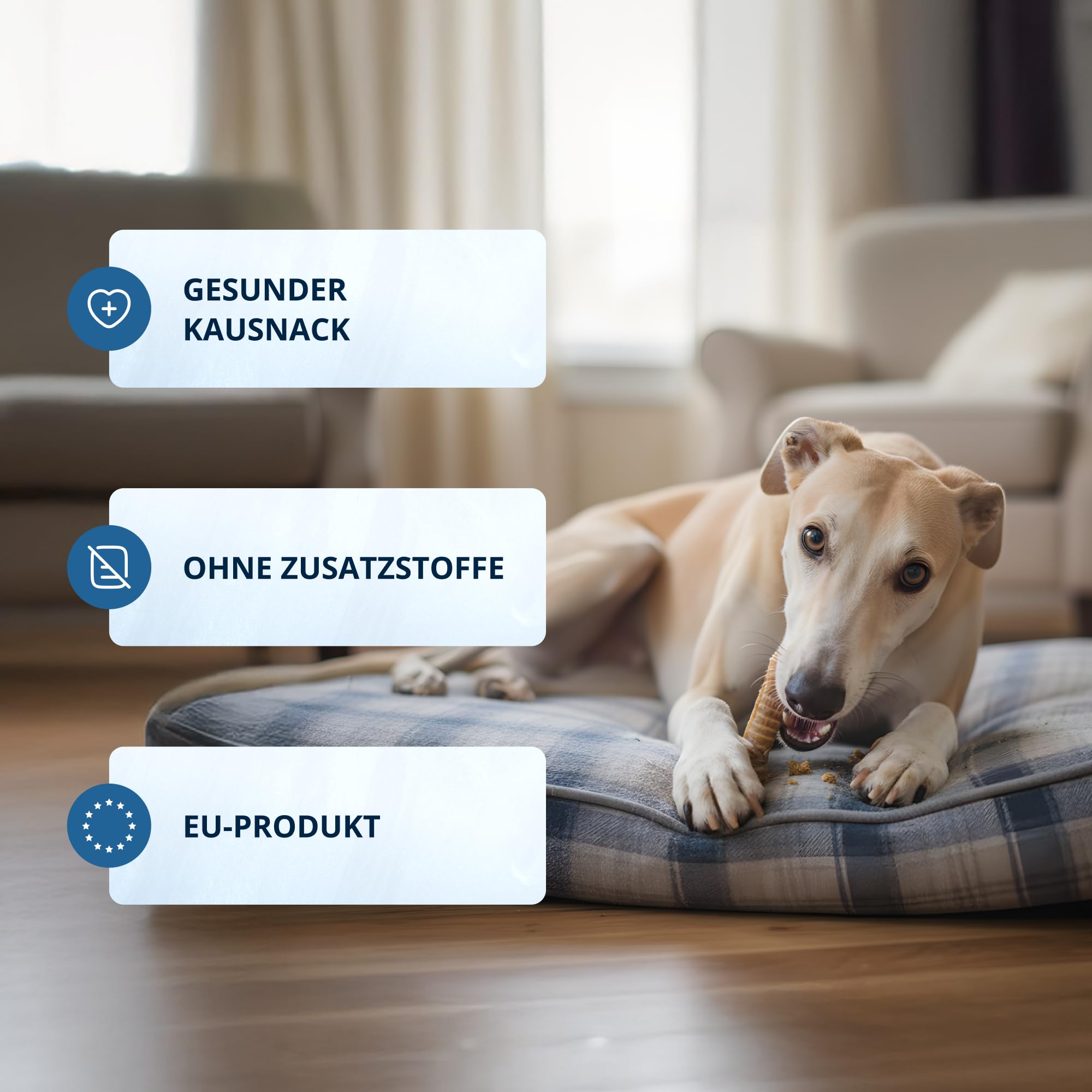 2 kg Trachée de bœuf séchée pour Chien - Friandise Naturelle à mâcher - Morceaux Longs - sans additifs