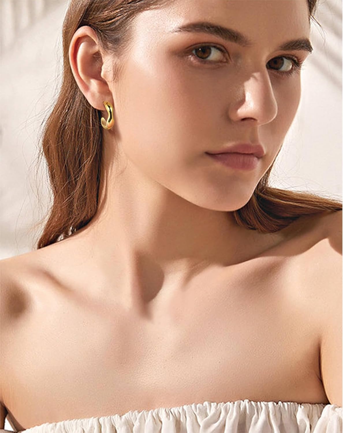 Lantine CZ Huggie Hoop Earrings Stainless Steel Mini Cubic Zirconia Sleeper Hinged Clicker Triple Double Cartilage Helix Small Hugging Hoop Earrings - Image 3