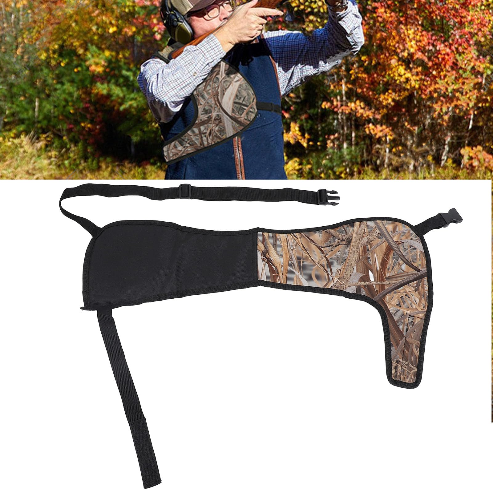 Schützendes Schießpolster, Outdoor-Sport, schützendes Schießpolster, stoßfest, Schulterpolster, Rückstoßschutz, Schulterbandage mit verstellbarem Gurt, für Outdoor-Sport, Jagd