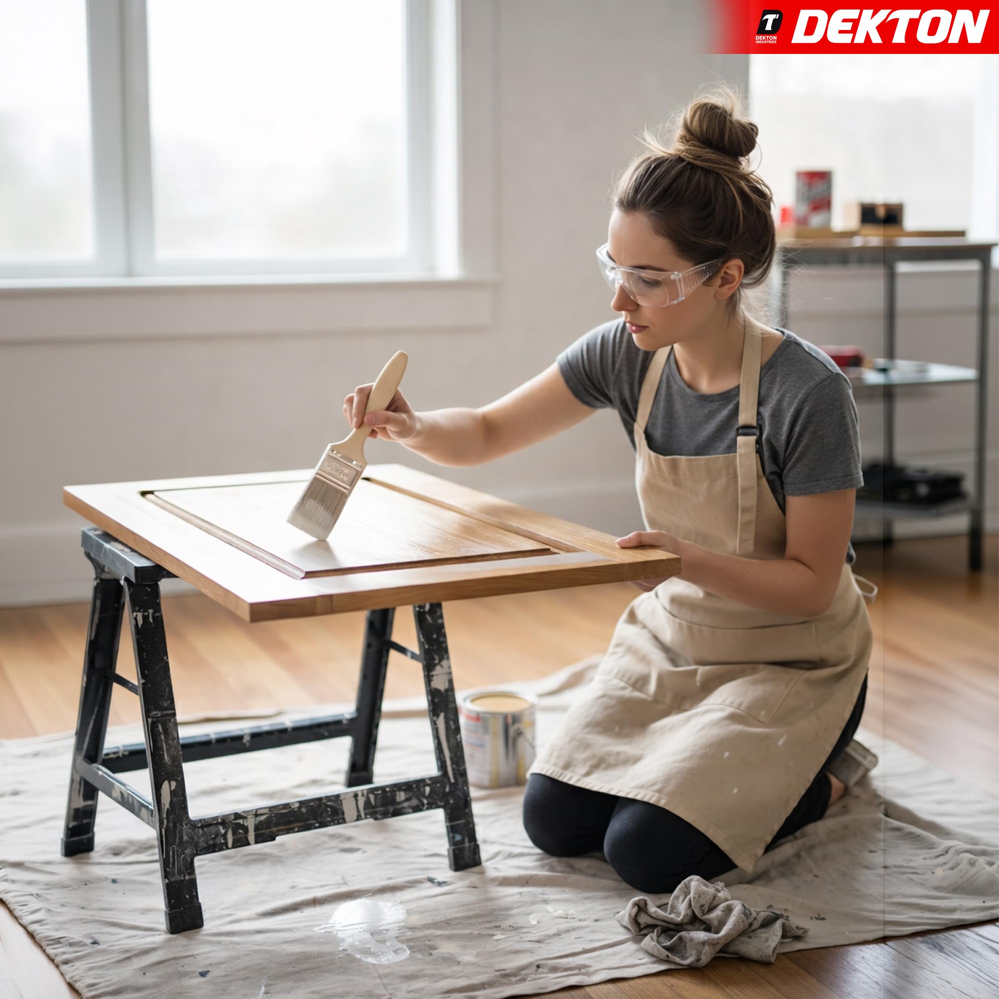Dekton 5-teiliges professionelles Pinsel-Set – 2,5 cm, 3,8 cm und 5,1 cm Pinsel für ultraglatte Oberfläche, zum Einschneiden, von Türen, Zierleisten und Paneelen, geeignet für Farben auf Wasserbasis