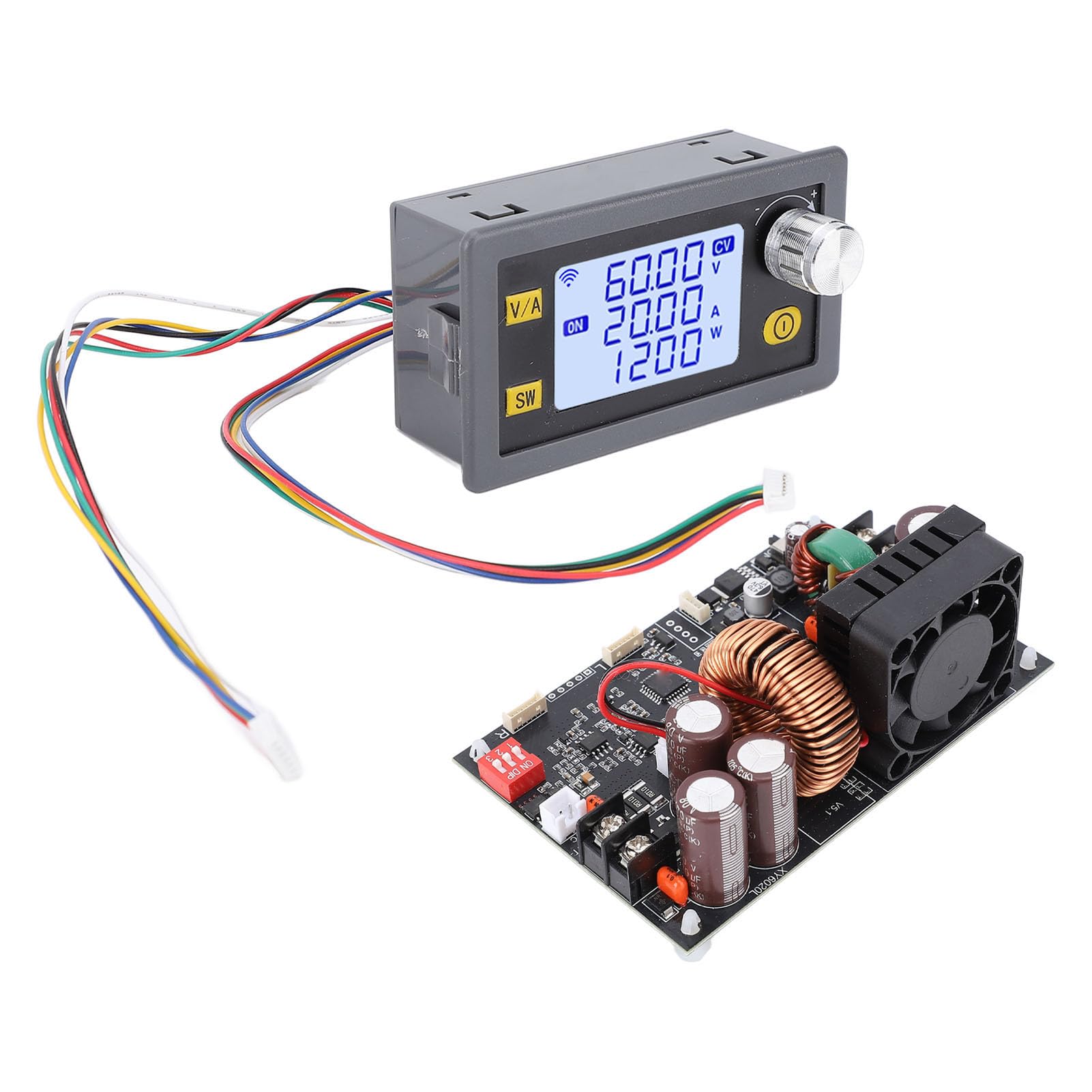 Tissting CNC-Netzteil mit einstellbarer Gleichspannung, 20 A, 1200 W, Abwärtswandler, 0–60 V, 0–20 A, LCD-Display – DC-geregeltes Netzteil für Laborgeräte, elektronische Reparatur