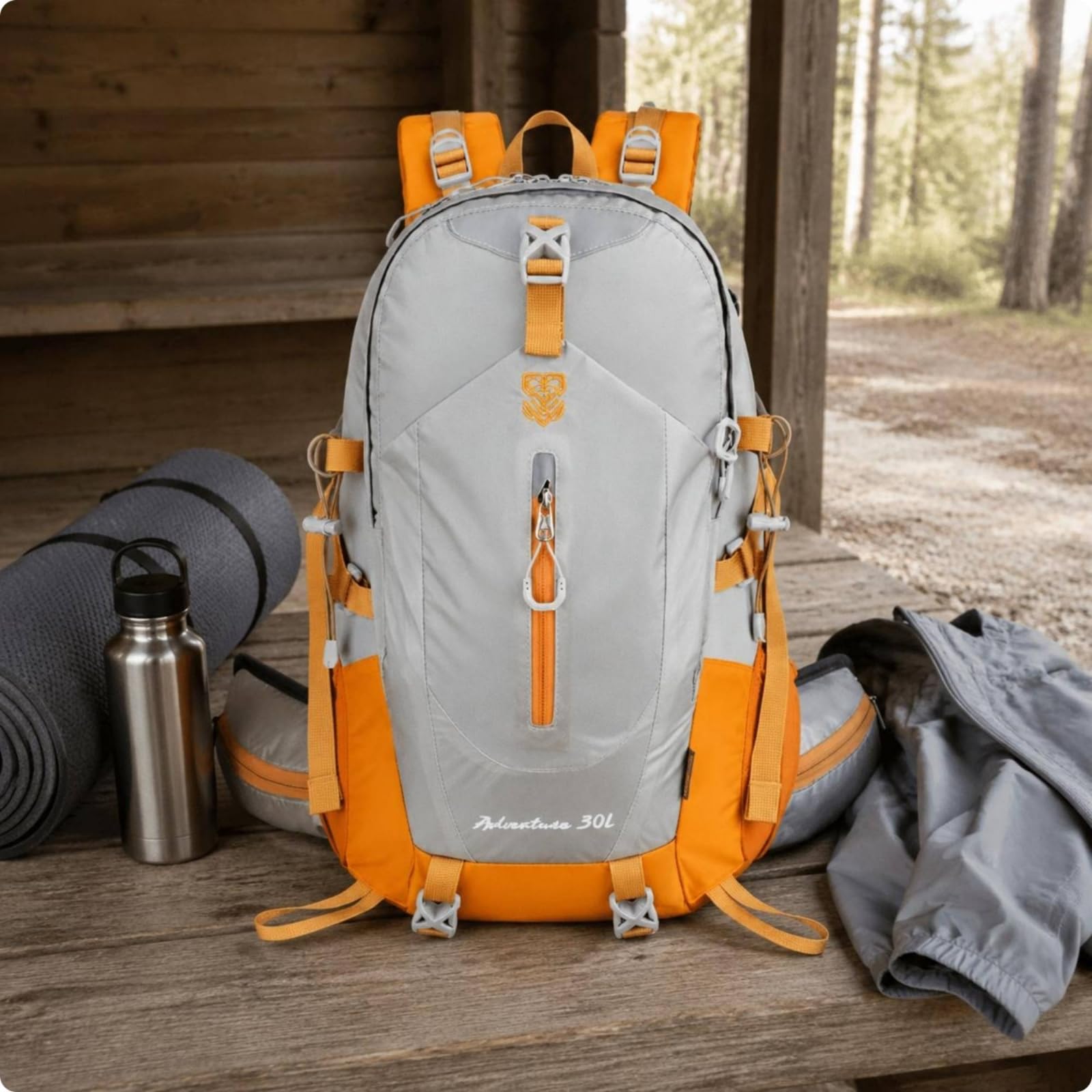 Zaino Escursionistico Imbottiti Zaino Grande Capacità Attrezzatura Outdoor per Escursione, Array, Nero