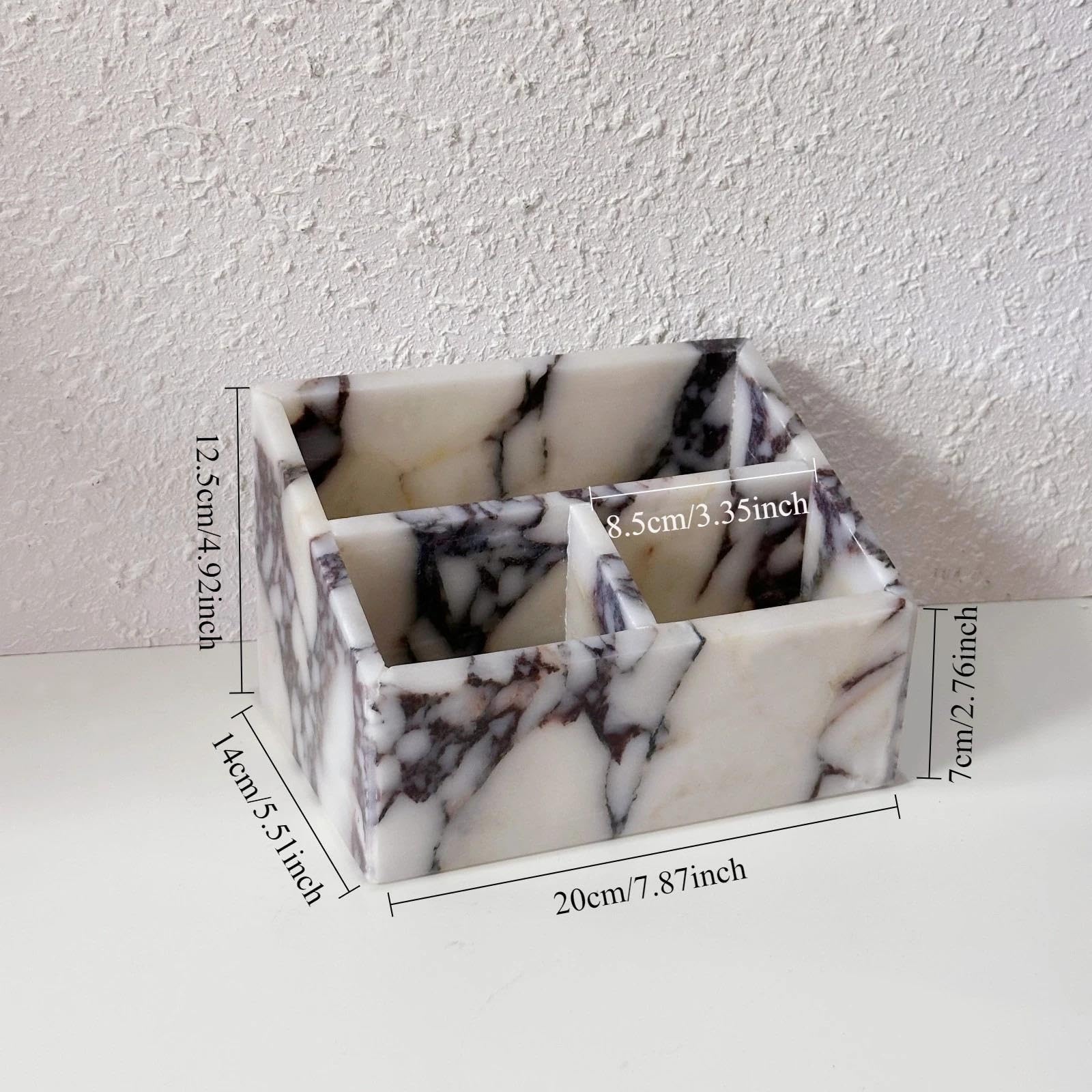 Organisateur de bureau en marbre naturel Calacatta Viola luxe