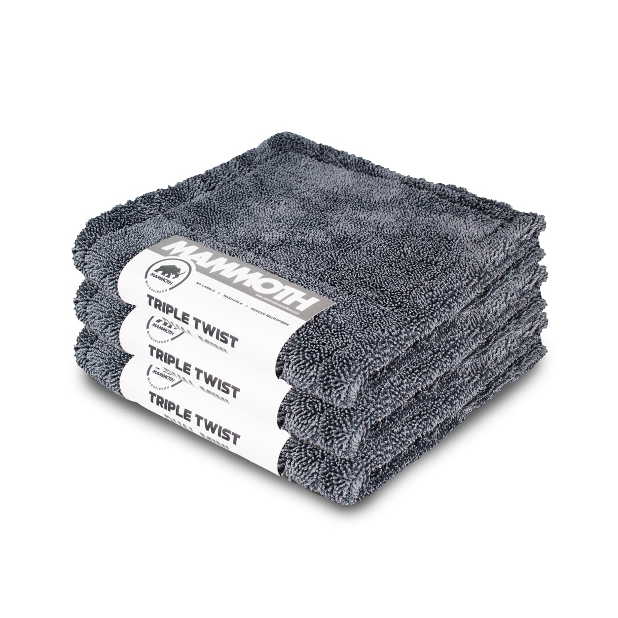 Mammoth Microfibres Triple Twist Dual Mini Drying Towel, 20cm x 40cm (3 Pack)