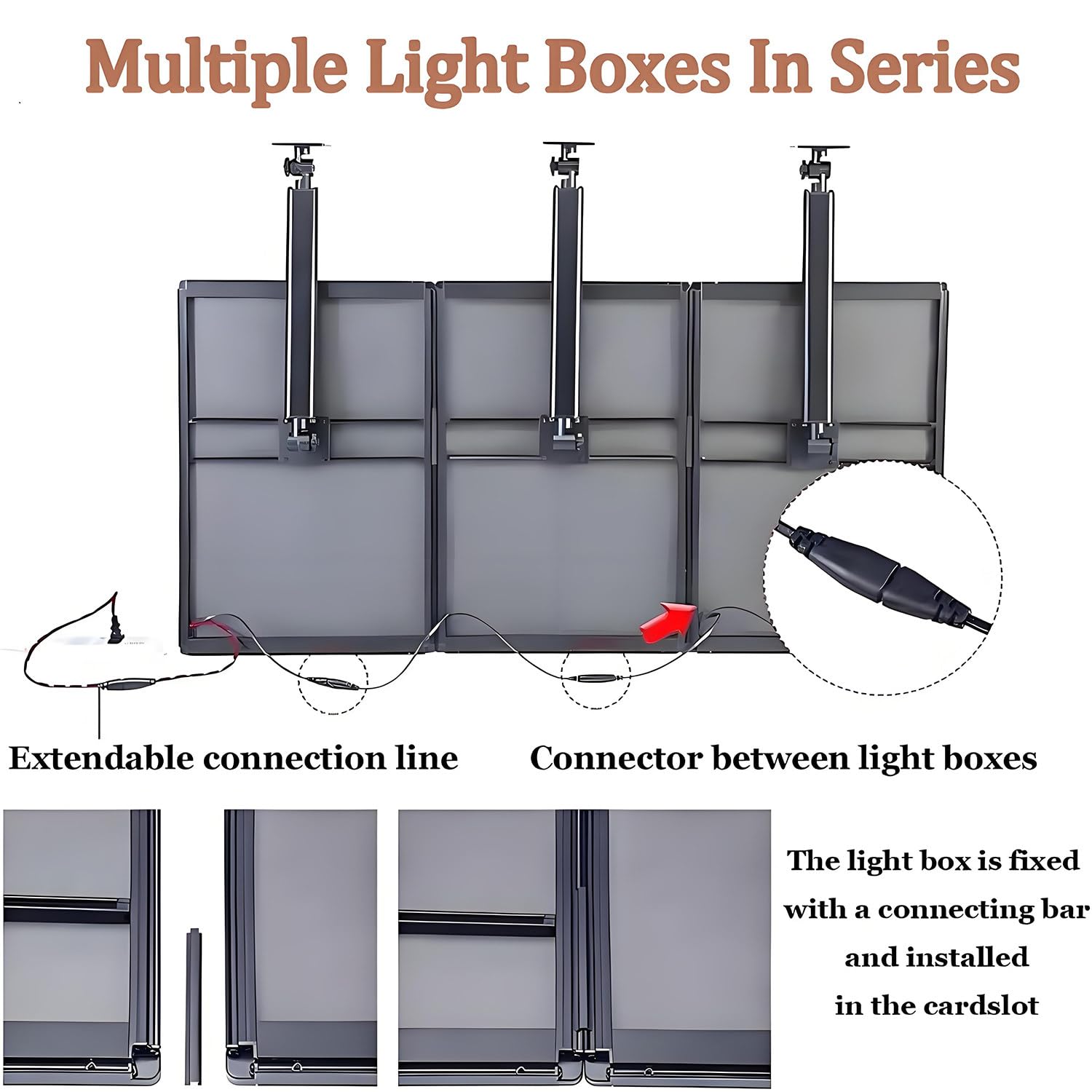Tablero de menú con retroiluminación LED, Caja de luz LED con Marco Ultrafino, Pantalla de póster iluminada, Tablero de Pantalla LED Delgado de 3 Piezas, para Publicidad 30×40cm