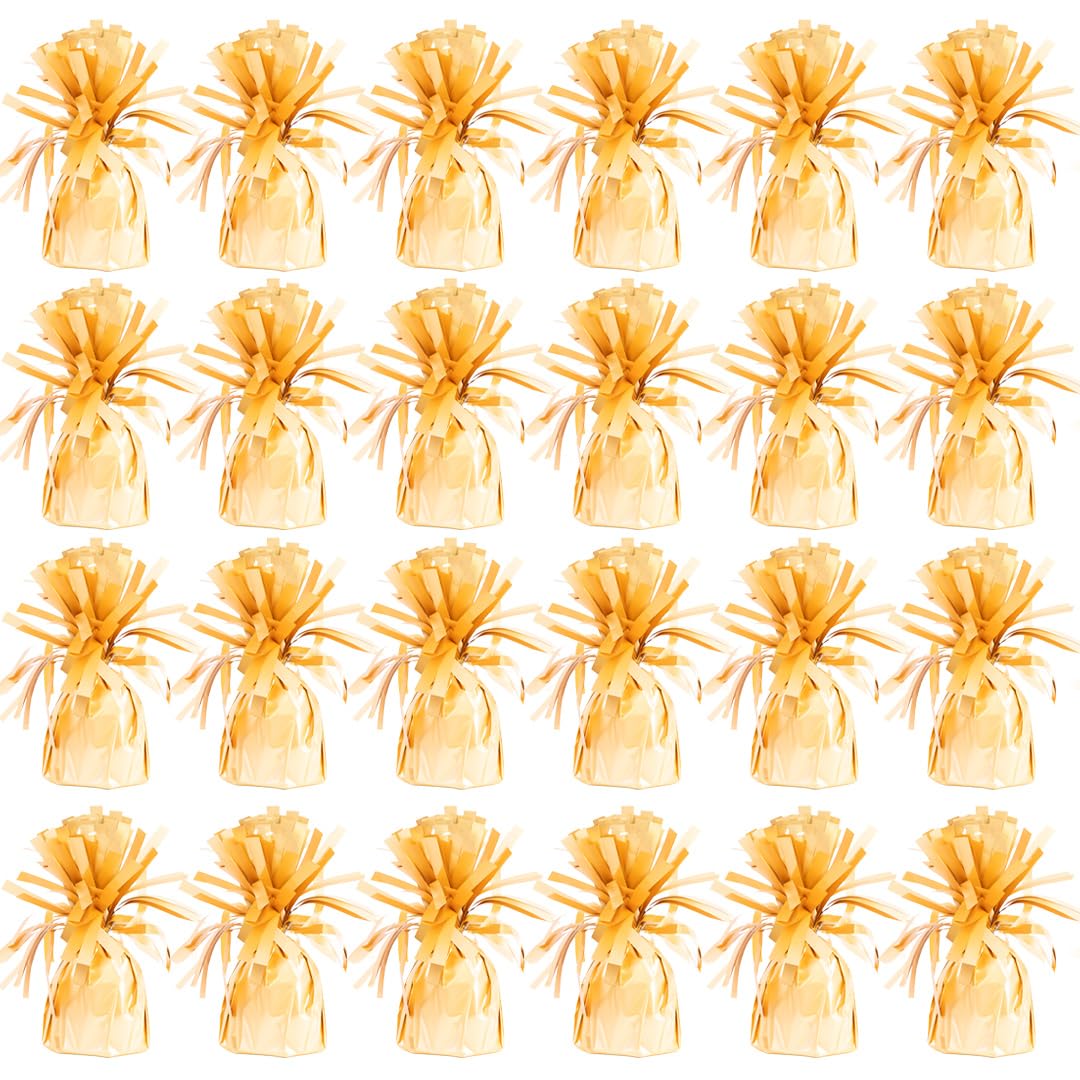 PARTYRAMA.CO.UK Matte Peach Foil Helium Balloon Weights 175gr - Pack of 24 - Durable & Colourful Weights for Birthdays Parties, Events & Celebrations - Perfect Balloon Weight Holders