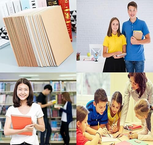 Miniatura 5 de Paquete de 24 cuadernos de papel kraft A5 para escribir de 8.3 x 5.5 pulgadas, cuadernos con rayas universitarias, 60 páginas con papel rayado para