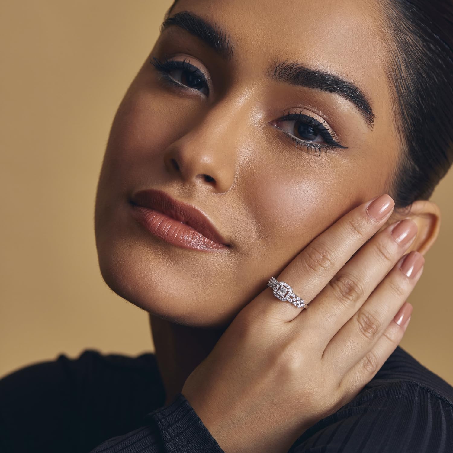 Sterling Statement Illusion Ring with Zircons, Whites Collection