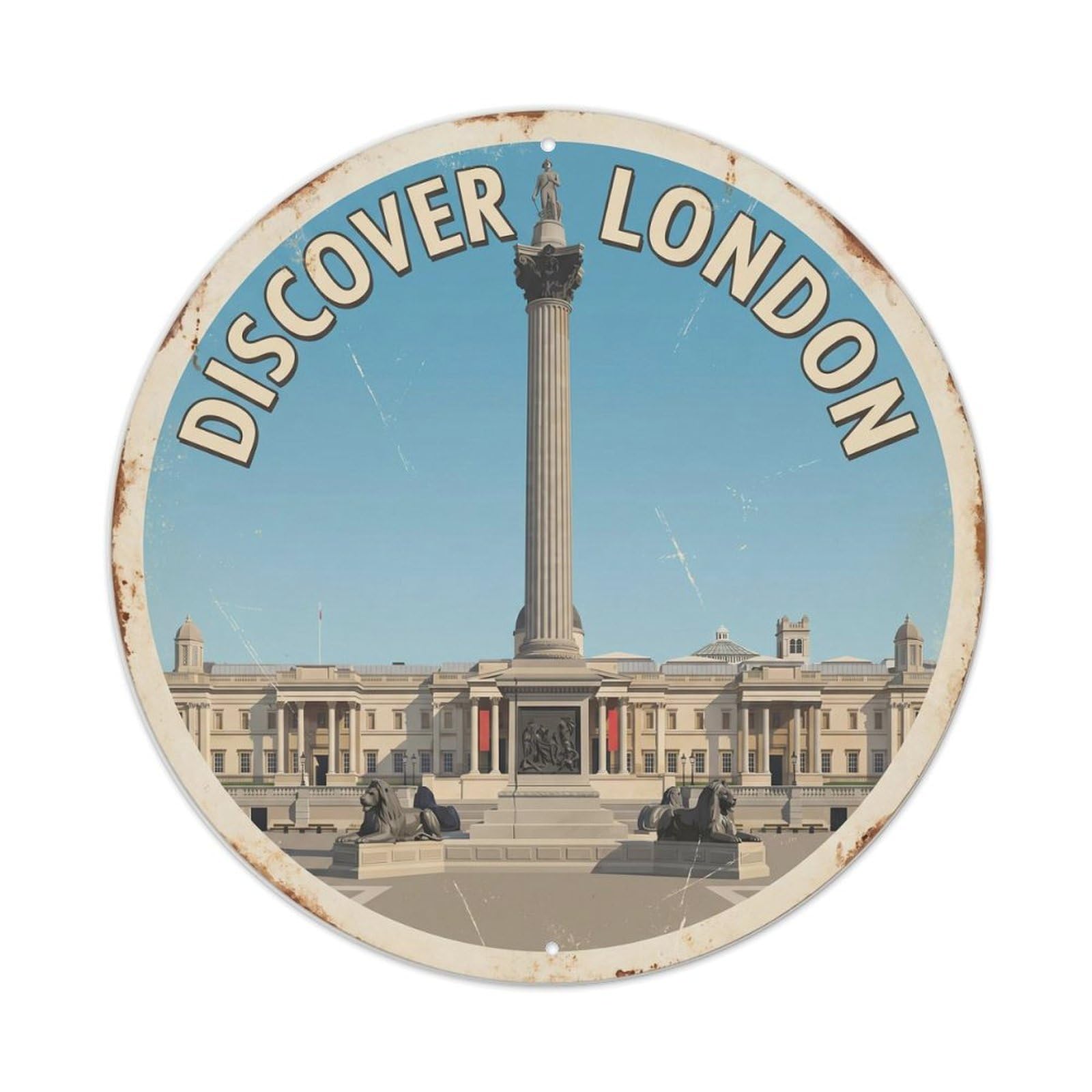 Fqcyn Style Vintage Travel London Trafalgar Square Metal Tin Sign