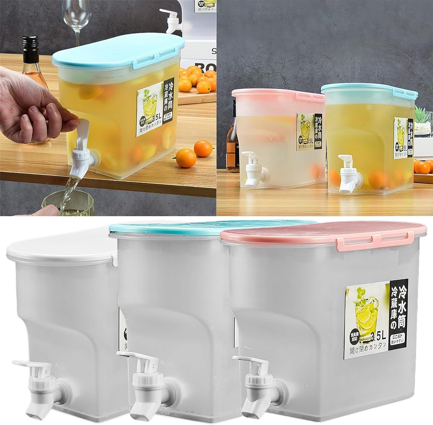 Distributeur De Boissons Avec Robinet - Capacité 10L (autres Tailles Disponibles) - En Plastique Alimentaire PP - Avec Indicateur De Date De Stockage - Pour Frigo, Fêtes, Extérieur