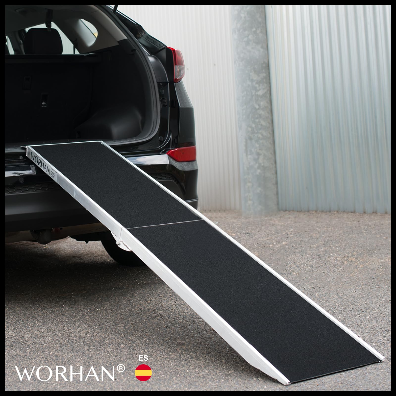Rampa de Carga Acceso para Mascota Perro 113kg Rigida Robusta Plegable Plataforma Aluminio Superficie Antideslizante DR48