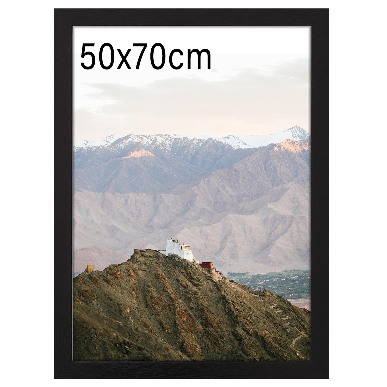 RUN HELIX Marco de fotos de 50 x 70 cm (19,68 x 27,56 pulgadas), marco de madera de 50 x 70 cm, con paspartú, adecuado para impresión de fotos de 50 x 70 cm, marco de fotos para montaje en pared