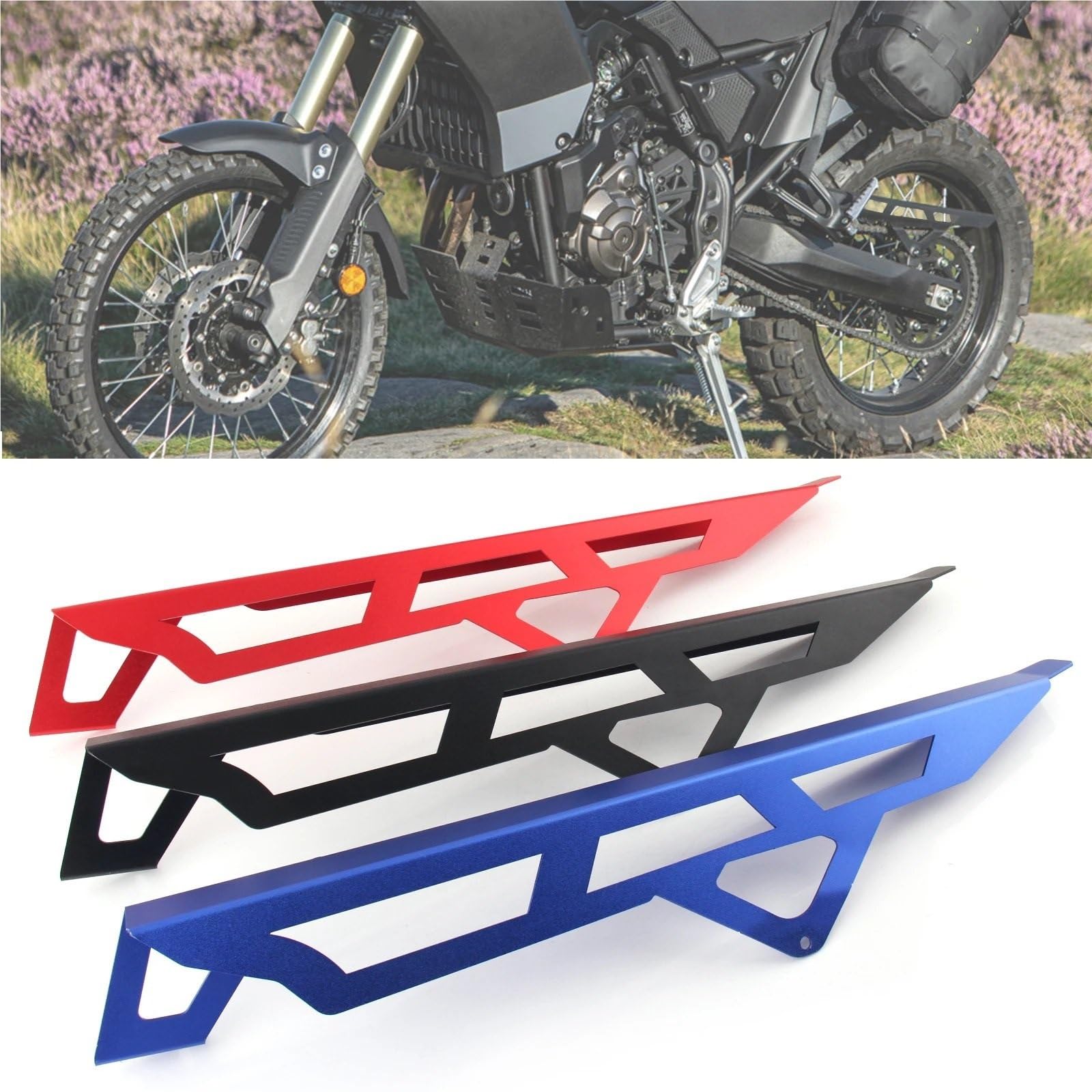 osłona zębatki silnika Pasuje do YAMAHA Tenere700 XTZ T700 T7 Rally 2019-2024 motocykla Osłona łańcucha napędowego tylnego koła(Black)