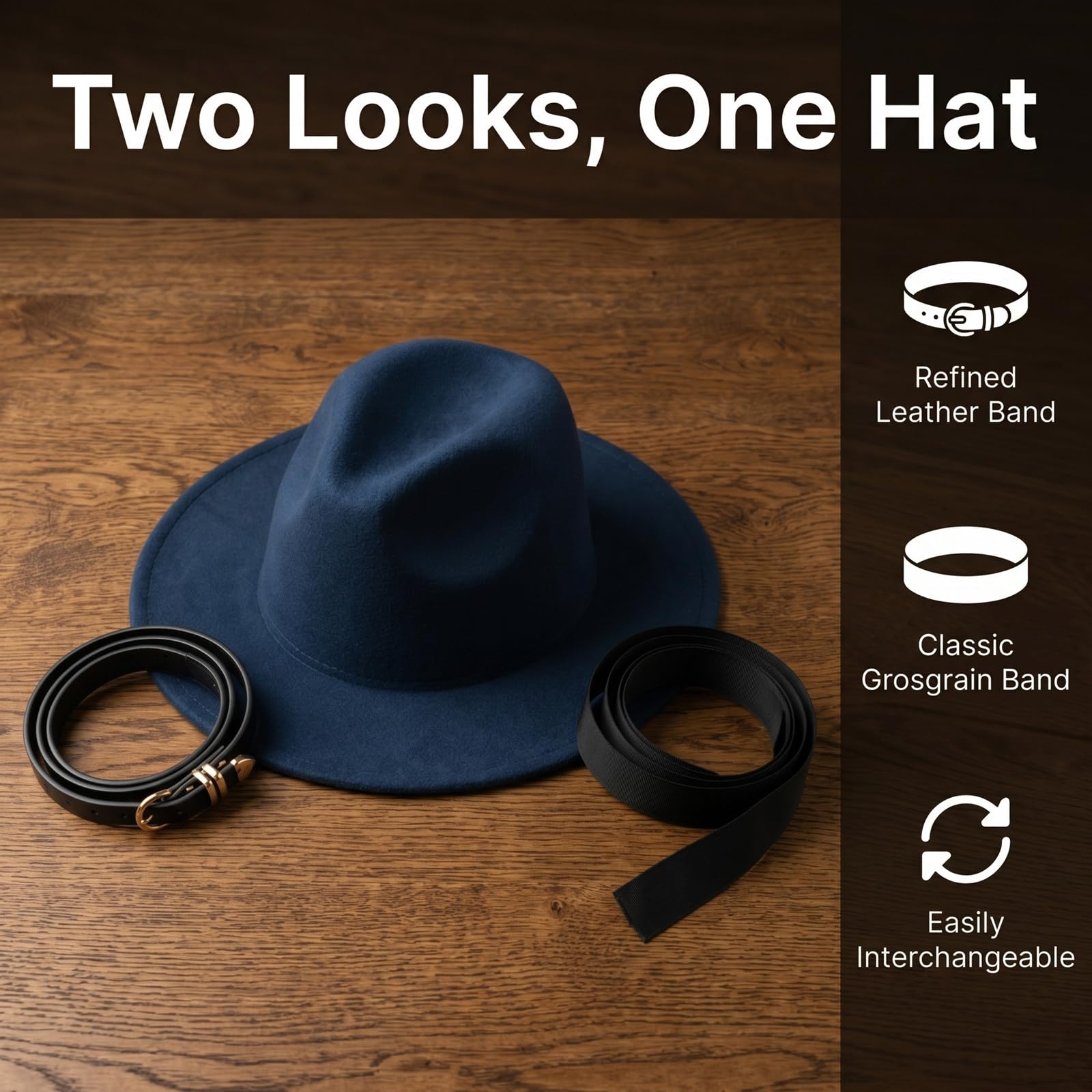 HEYANN Sombrero Fedora clásico para mujer y hombre, con ala ancha, con hebilla de cinturón, de fieltro, sombrero trilby panamá, sombrero de jazz para mujer y hombre