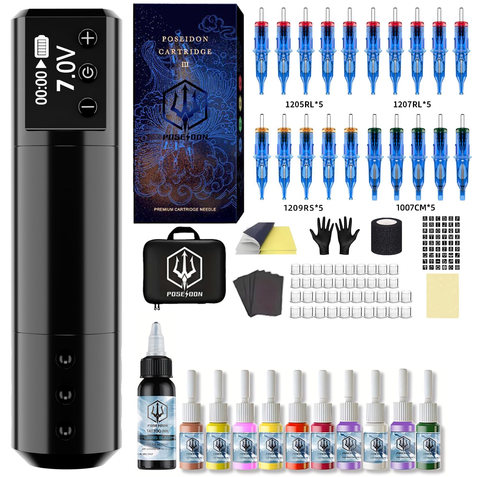 Pen　tattoo machine set　刺青 MAXSMLZT Mini Rocket Tattoo Machine Set Japan Motor Wireless