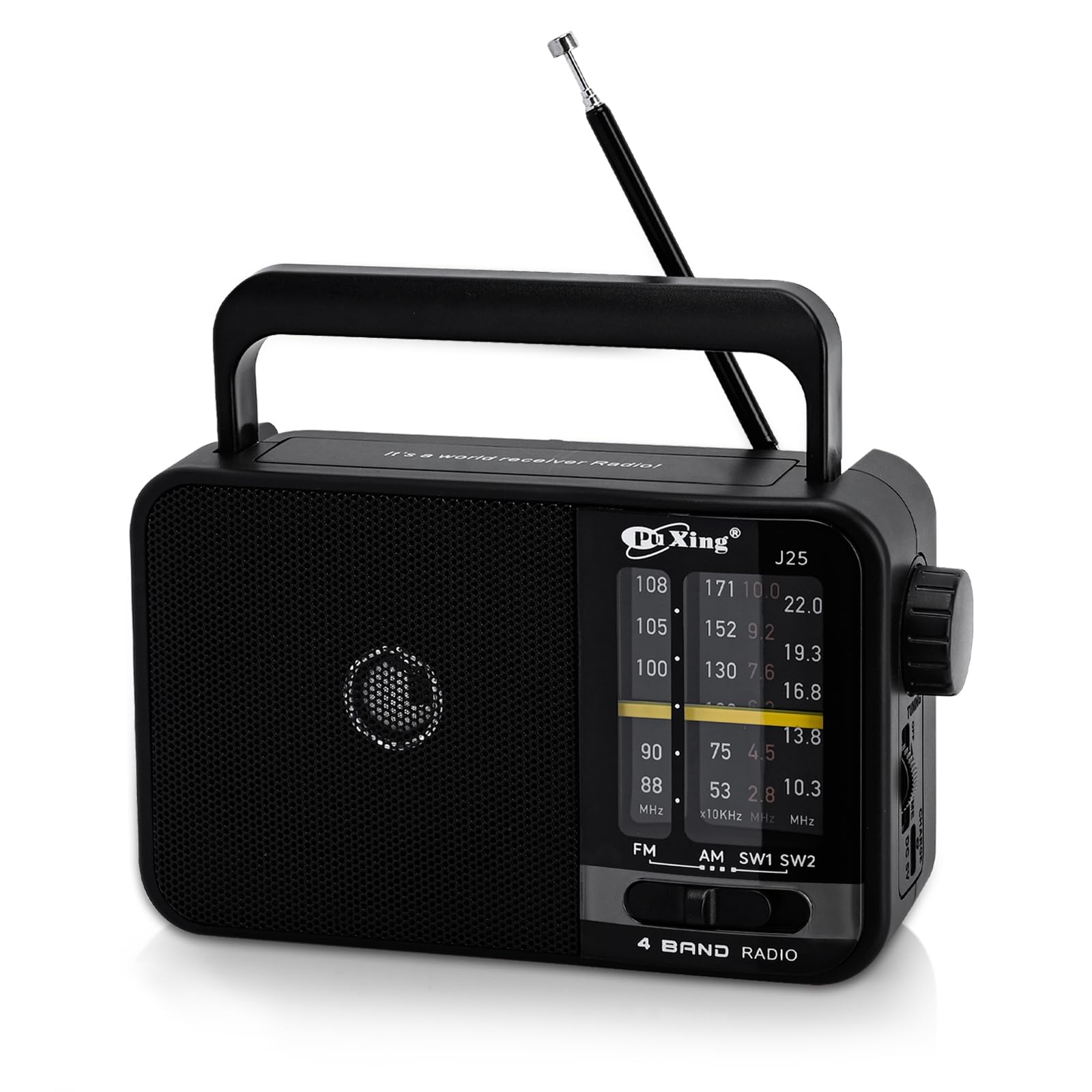 AM/FM/SW Small Transistor Radio Pocket Handheld Rechargeable Battery 3W Speaker Exceptional Reception Compact Portable For Travel Outdoor Activities (Black - View #8