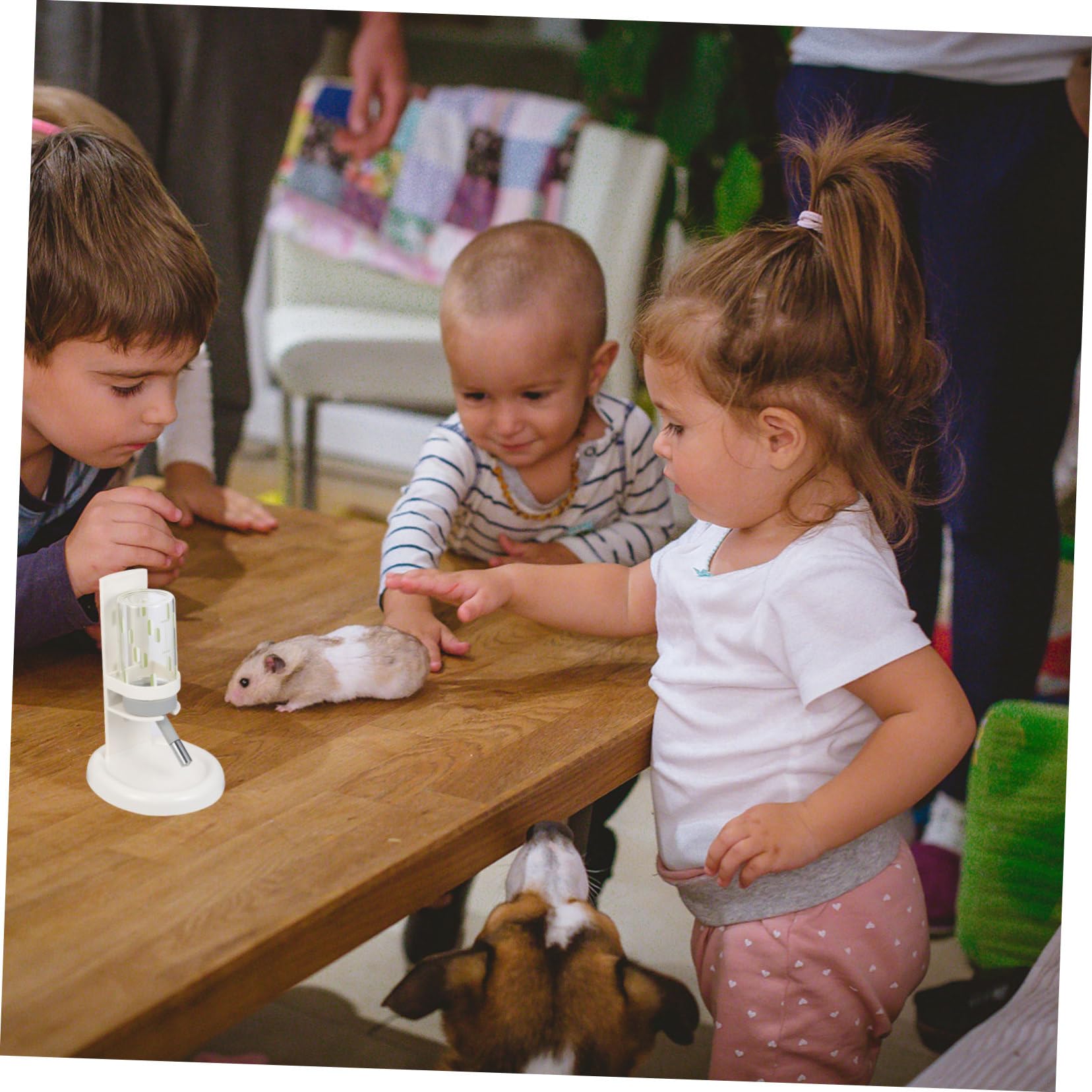 Bebedero Profesional para Hámster Ajustable Botella de Agua | Abs, Pp y Vidrio, Blanco, Diseño Antifugas, Nivel Visible, Uso Doméstico para Pequeñas Mascotas