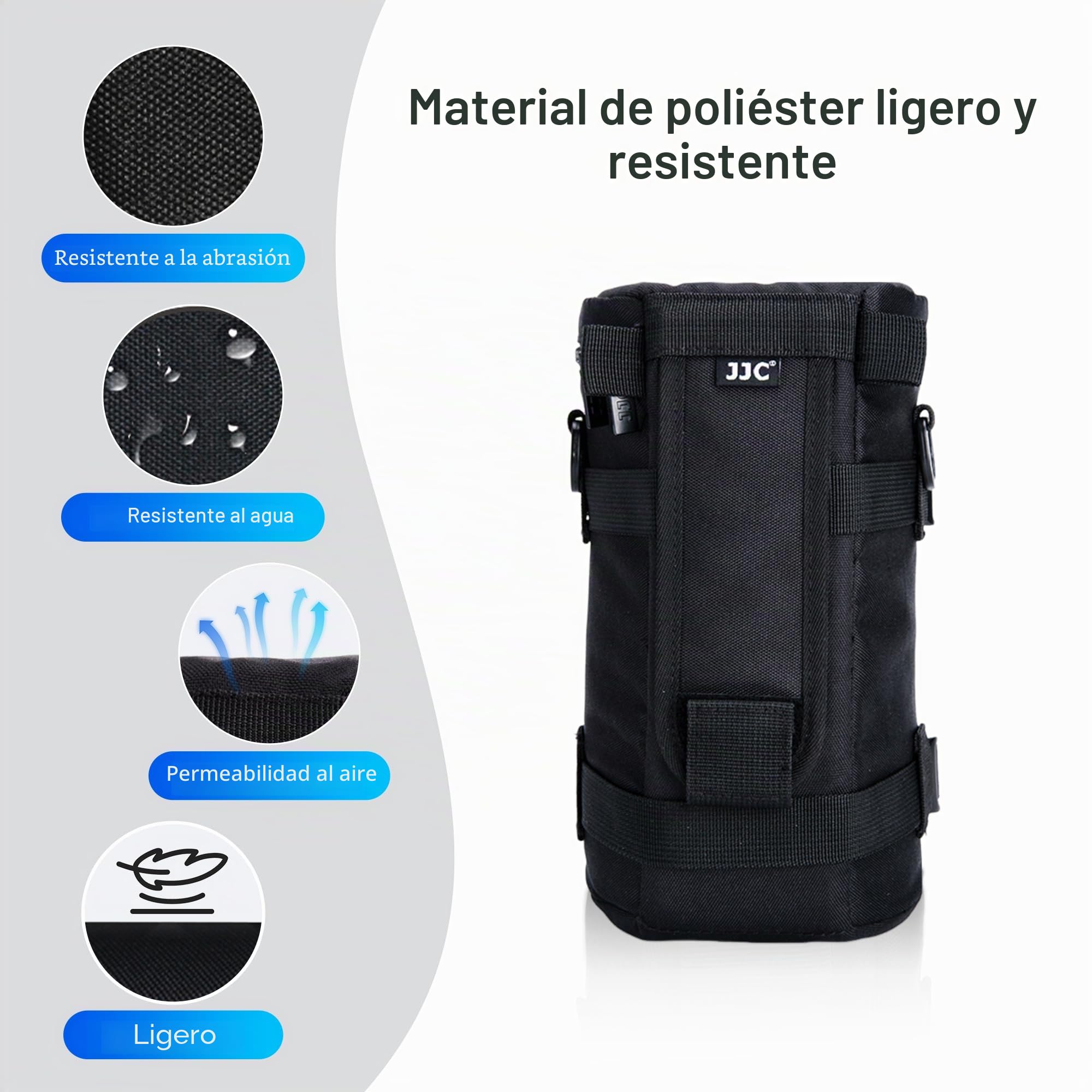 JJC Funda Bolsa Protectora para Objetivo Canon EF 100-400mm f4.5-5.6L EF 70-200mm f2.8L IS II III USM RF 600mm f11 IS STM Nikon AF-S 70-200mm f2.8G ED VR II AF 80-200mm f2.8D, Interiores 4.3" x 8.8"
