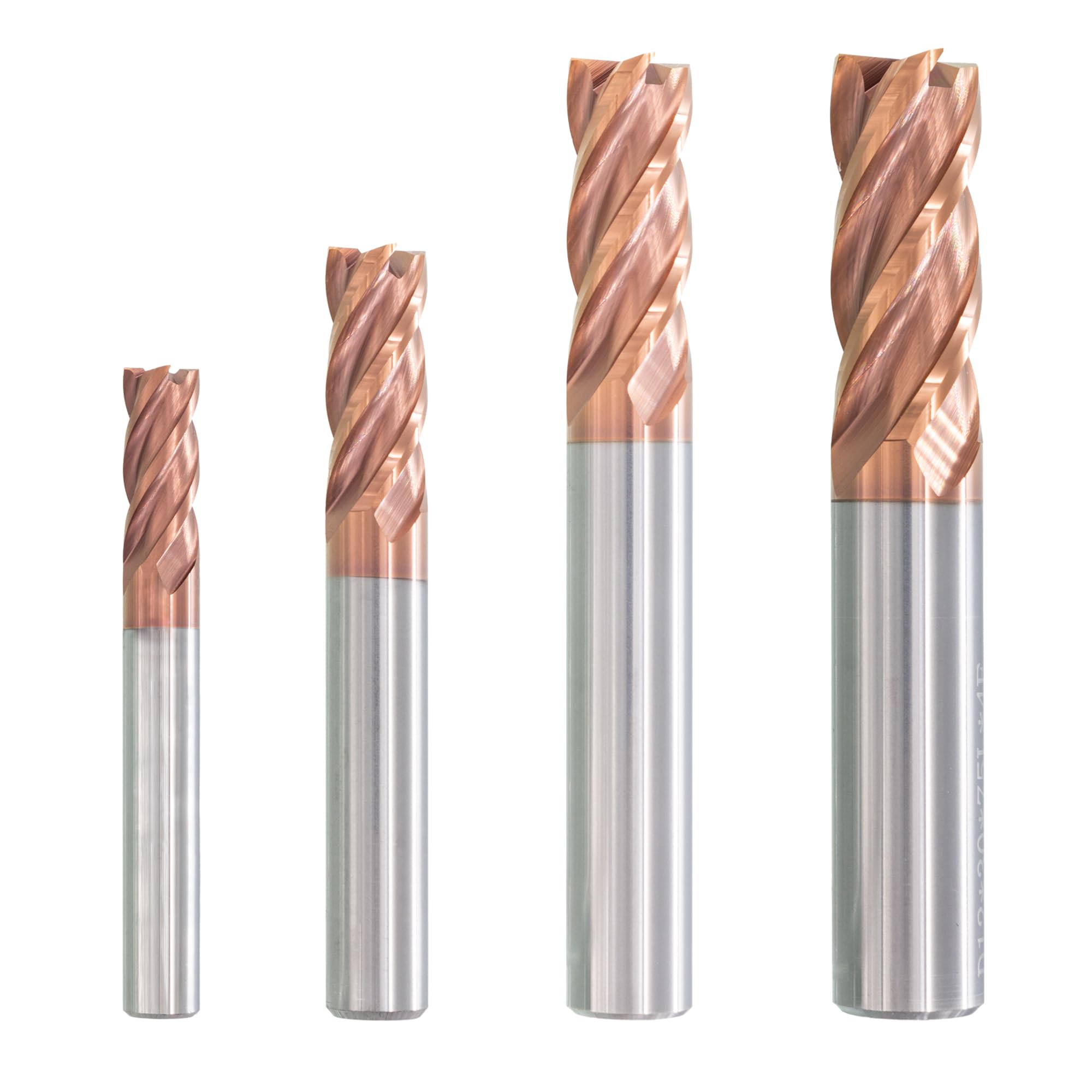 TJR Metall Duro 4-Tagli Uni Mill Set (6/8/10/12mm) – Frese in metallo duro a micrograno con rivestimento TiAlN per acciaio, acciaio inossidabile, ghisa – Fresatura CNC, taglio di precisione