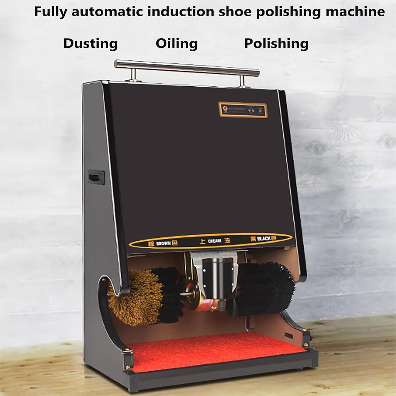 Cireuse À Chaussures Automatique, Machine À Cirer Les Chaussures Électrique Domestique avec Écran Tactile Intelligent, Induction Automatique Et Essuyage Rapide en 5 Secondes pour Hôtel, Bureau