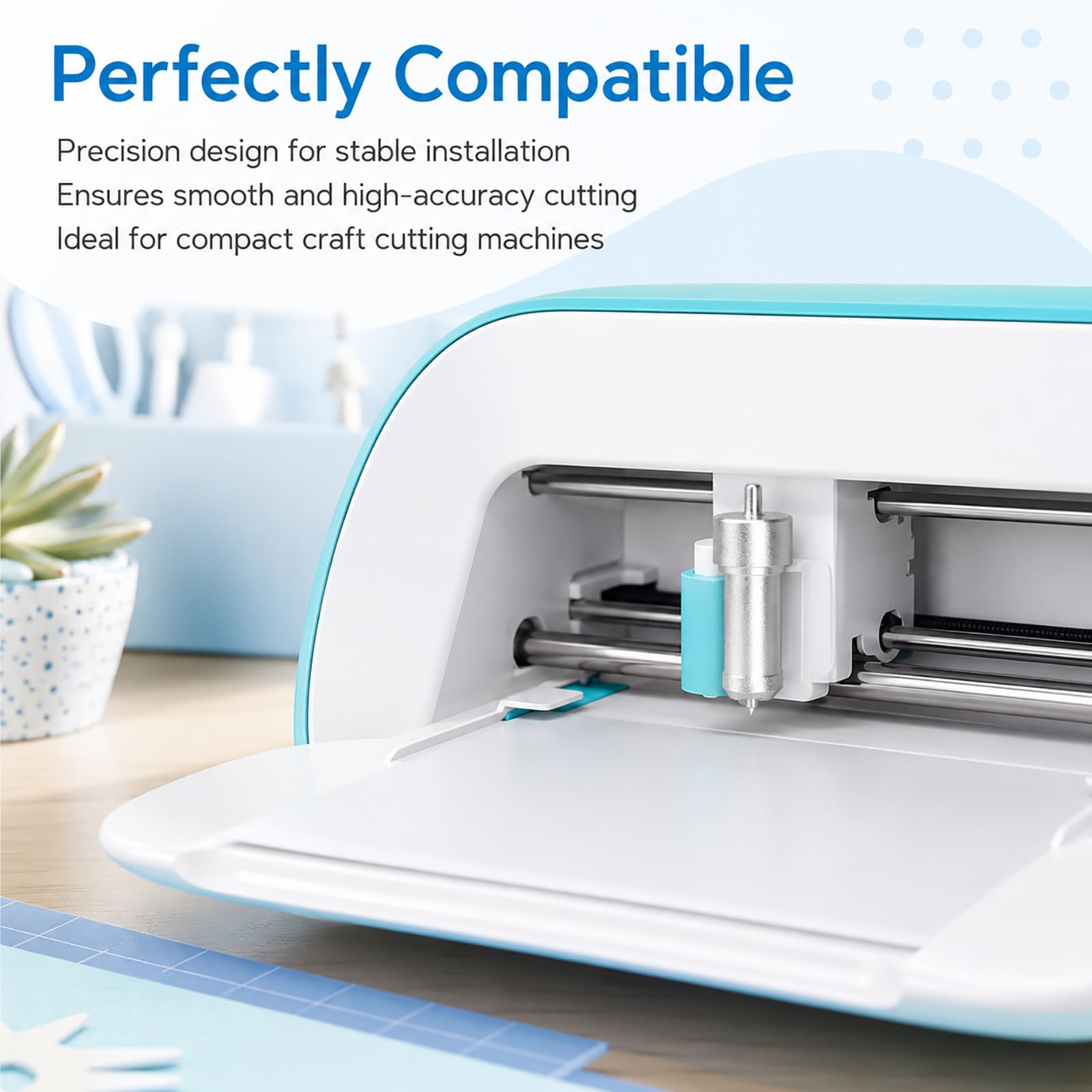 6 Ersatzklingen, kompatibel mit Cricut Joy Xtra/Extra, feine Schneidklingen 30 ° 45 ° 60 ° mit Halterung, Zubehör für Papier, Karton, Vinyl, Kork, Stoff 1,5 mm, hohe Präzision und langlebig