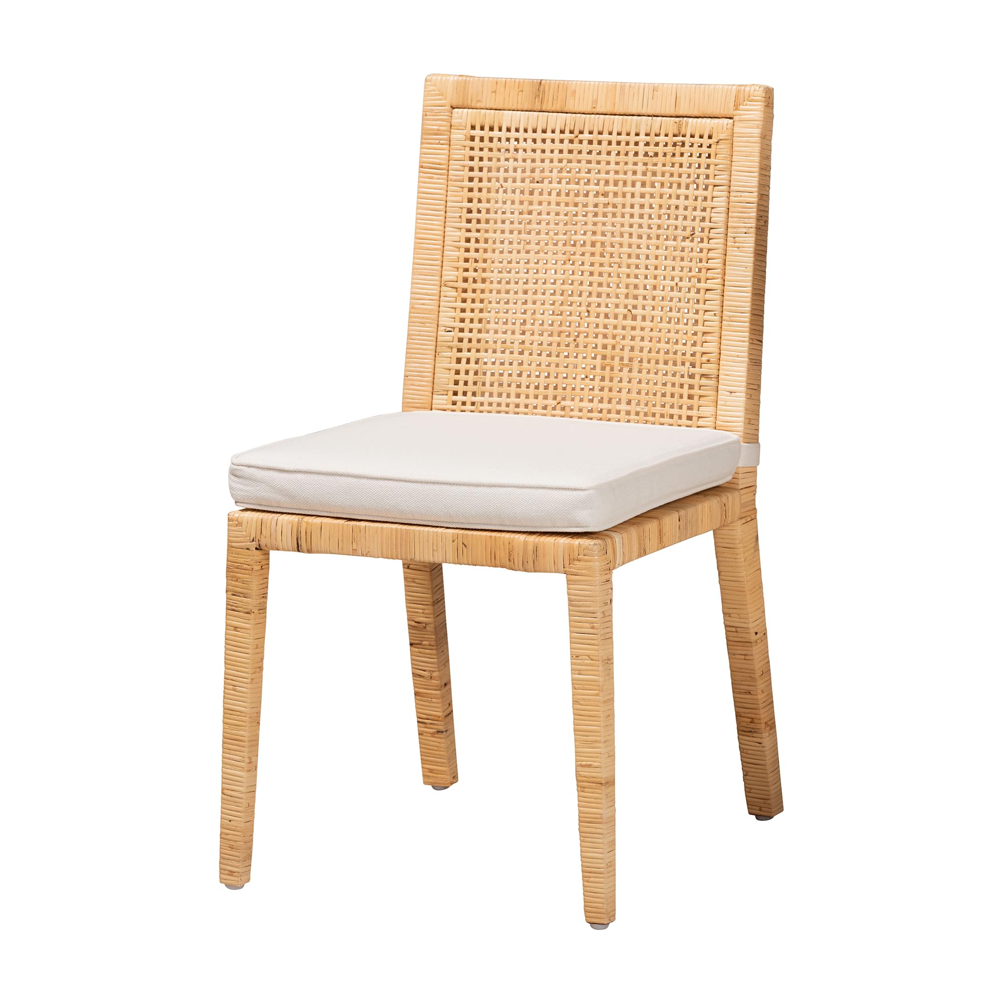 Amazon.com - bali & pari Sofia Natural Rattan Dining Chair, One Size ...