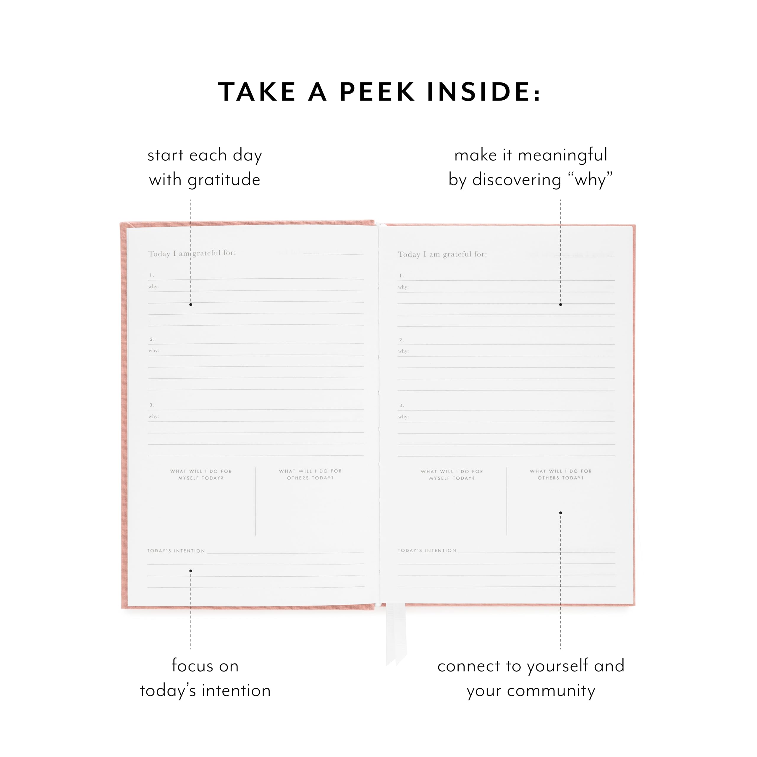 Sugar Paper Diario de gratitud, diario de gratitud guiado con indicaciones para mujeres y hombres, diario de 5 minutos para cuidado personal, atención plena y reflexión, 5.5 x 8 pulgadas, salvia