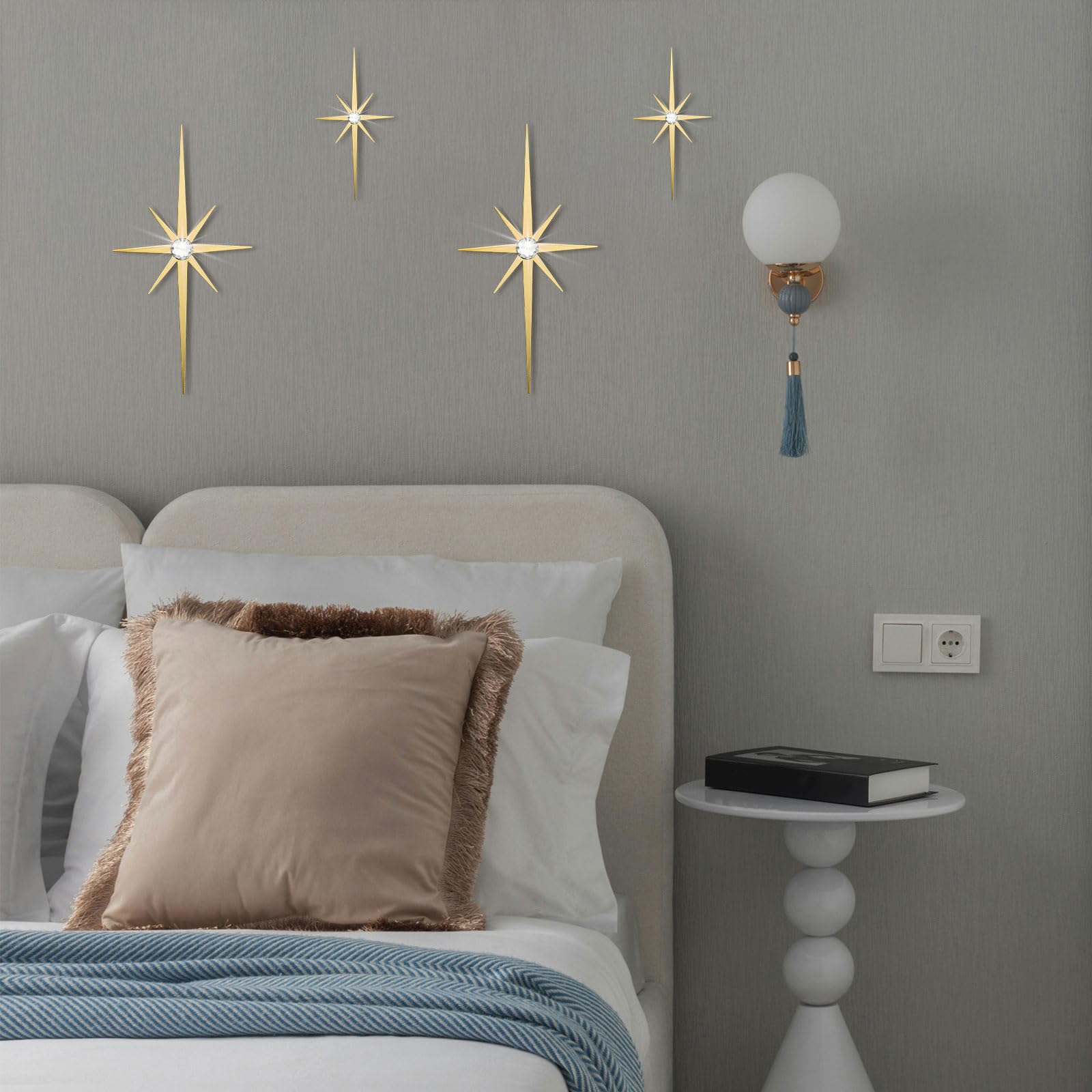 Amazon.com: Sxnzequnze 4 Pack Metal Star Wall Art 8 Pointed