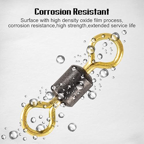 Miniatura 4 de Goture Rodamiento de bolas rodantes Pesca giratoria,Giratorios de pesca,Rodamientos de bolas,Coast Lock Snap Swivels,Giros a presión de bloqueo