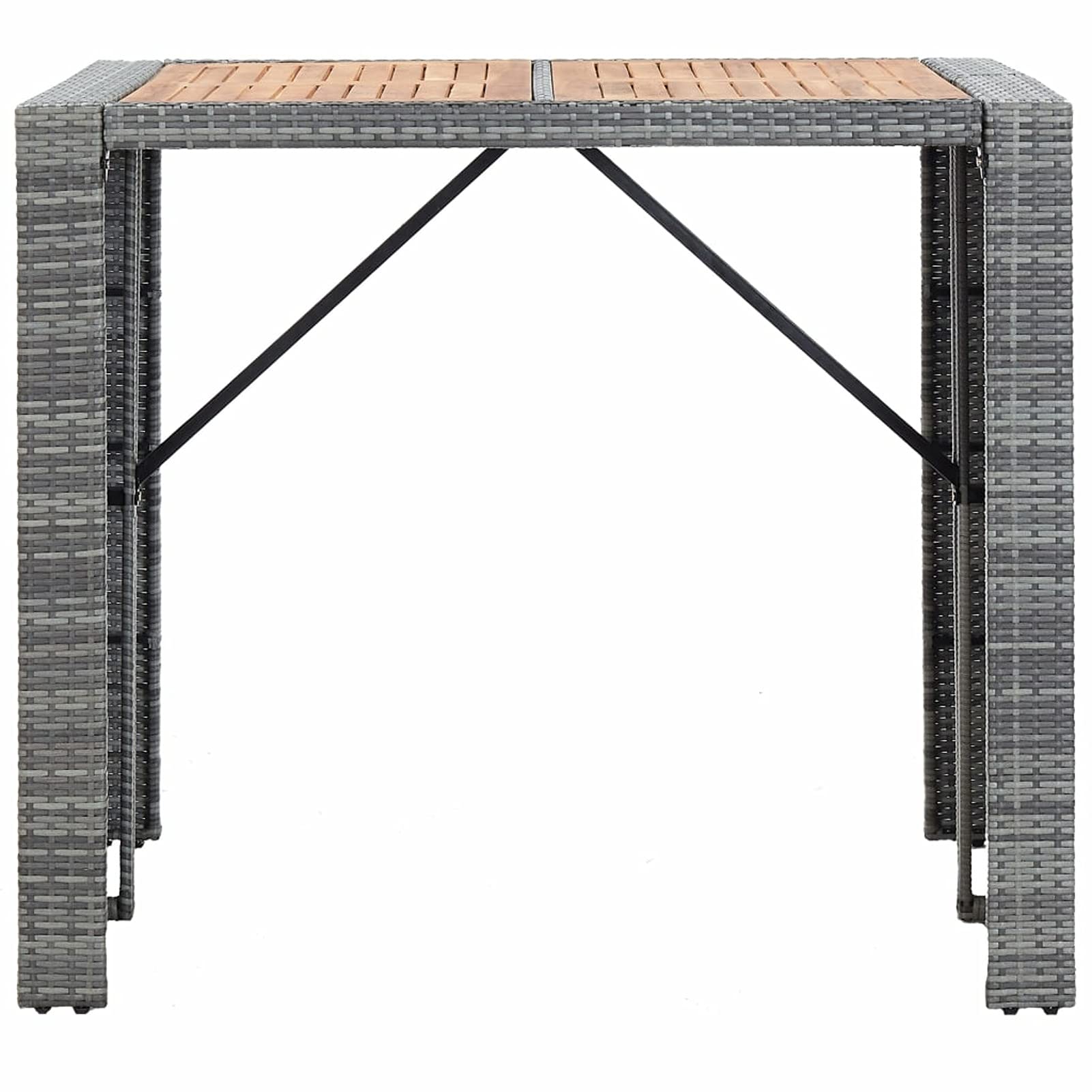 Ensemble de Bar 5 pcs Résine tressée Bois d'acacia Gris Mobilier de Jardin