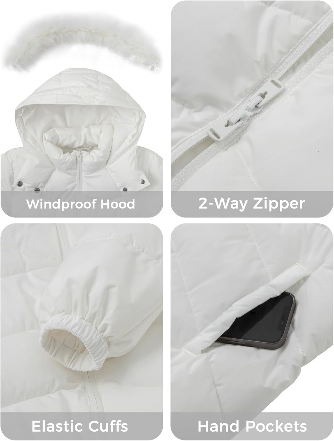 Wantdo Women's Long Puffer Coat Lightweight Warm Jacket with Hood - Image 6