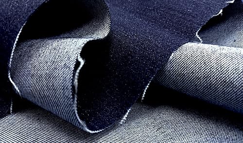 Mezclilla elástica de trama de mezcla de algodón de 10 onzas (índigo, 1 yarda)