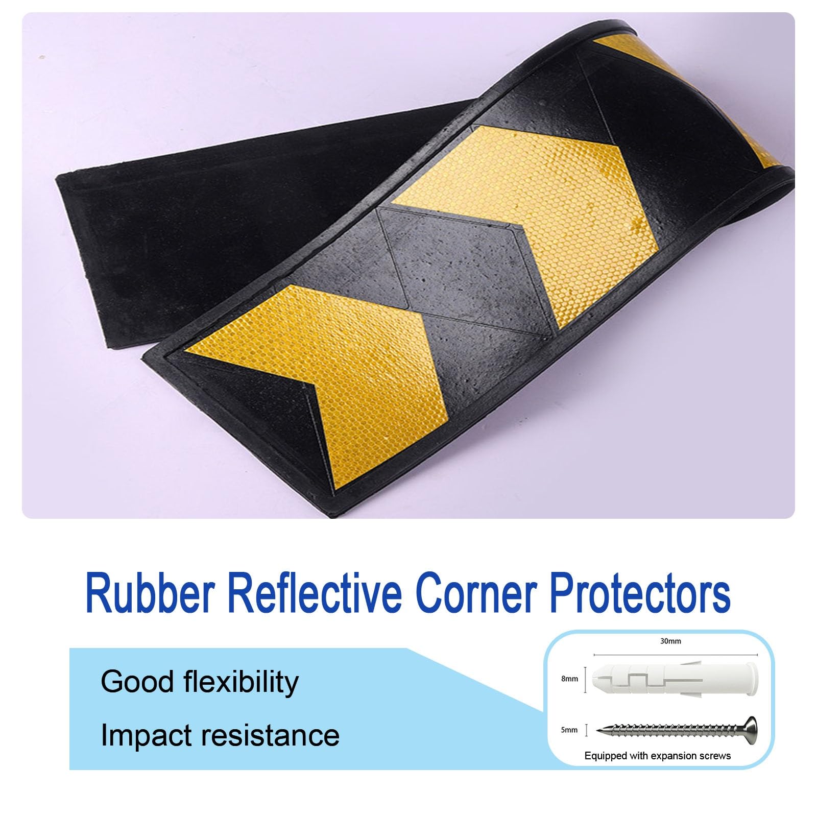 Jaune/Noir Mousse Protection Garage, Largeur 20 cm Réfléchissant Protections d’Angle Murales Robuste, pour Stationnement, Bord de Colonne(1000mm/3.28ft)