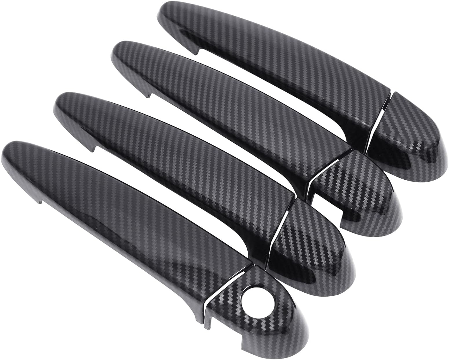 NewYall Carbon Fiber ABS Exterior Door Handle Cover Set for BMW 118i 120i 320i 323i X1 X3 X5 X6 328i 335i 435i 440i Front Rear Left Right Side