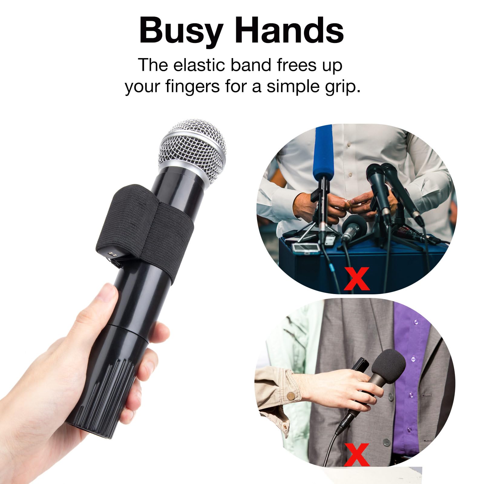 SUNMON Housse de Protection Elastique pour Micro, Conception à Double Trou, Microphone Universel avec Etui, Convient aux Microphones à Main