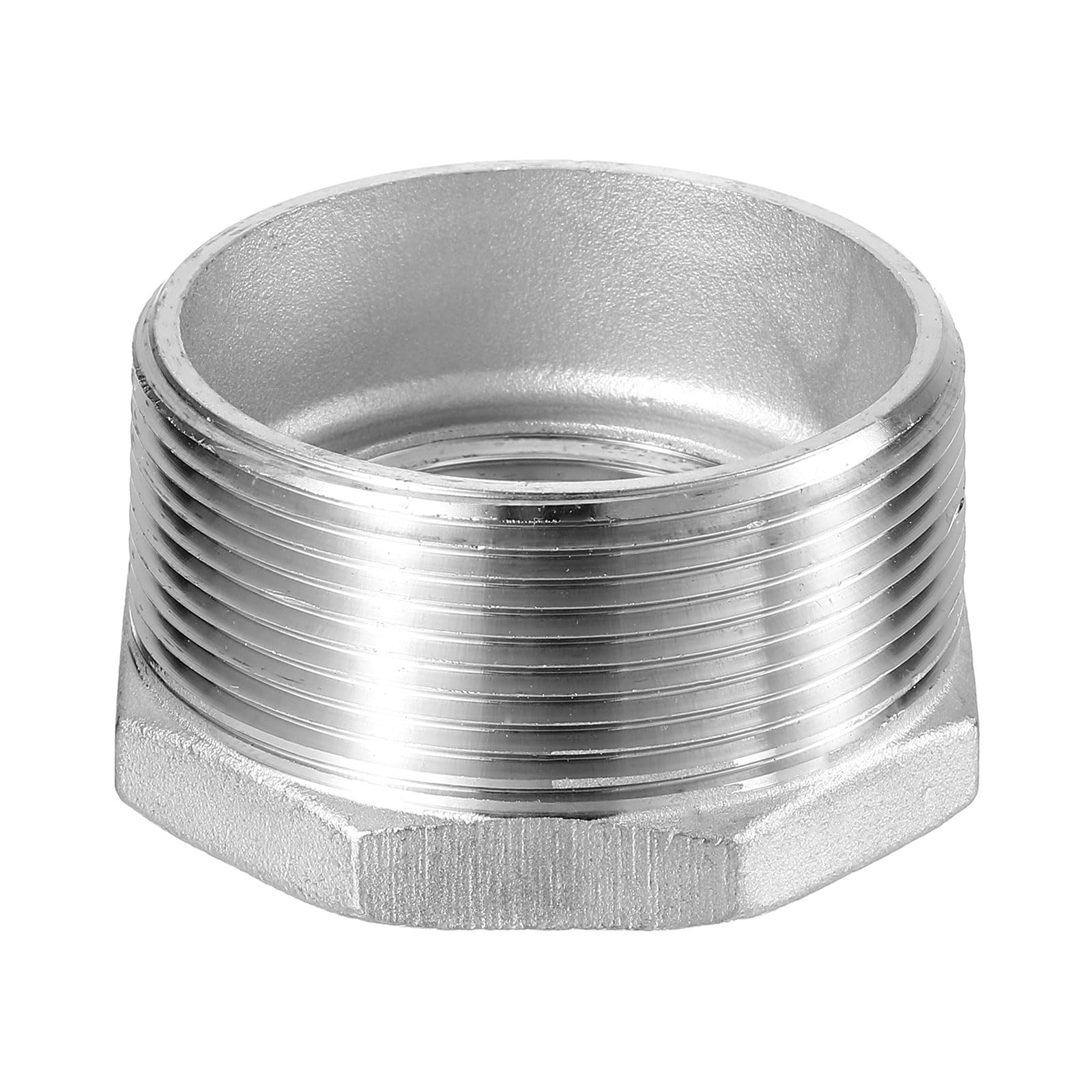 uxcell 1Pcs 3/4" Male to 1/8" Female NPT 304 Stainless Steel Reducer Hex Bushing