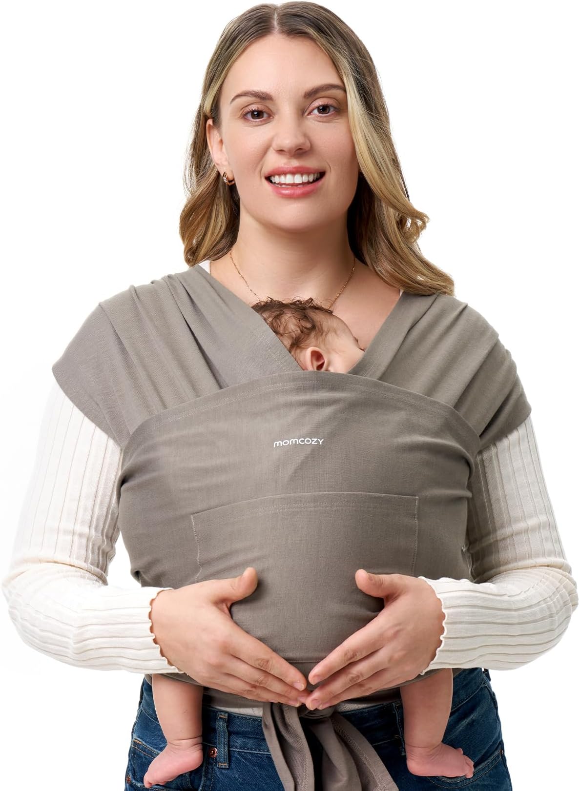 Baby Wrap Carrier - Easy to Wear Infant Carrier Slings, Lightweight Hands Free Baby Sling, Adjustable Baby Carriers for Newborn to Toddler 8-35 lbs, Baby Wraps Carrier, Brown