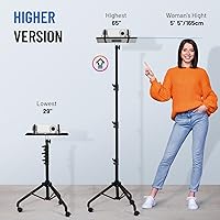 Vista 2 de CAHAYA Soporte de Trípode Ajustable para Proyector: Altura de 29 a 65 pulgadas, Proyector con Ruedas, Soporte Universal para Portátil, Soporte