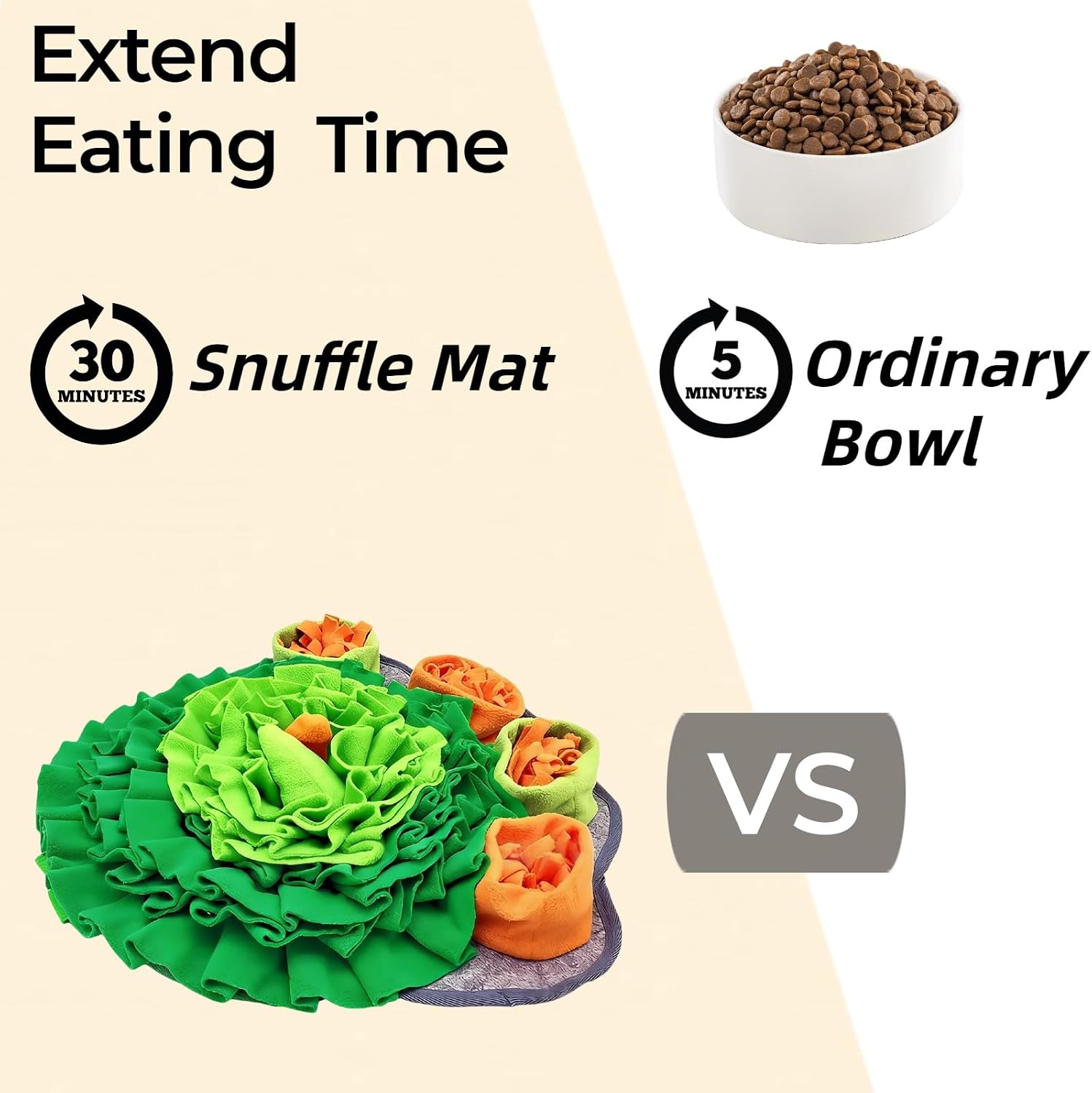 Rabbit Foraging Mat Snuffle Toy for Bunnies – Interactive Enrichment Puzzle Mat for Small Pets – Guinea Pig, Hamster, Chinchilla, Puppy – Indoor Pet Supplies for Chew, Feeding – Machine Washable 17"